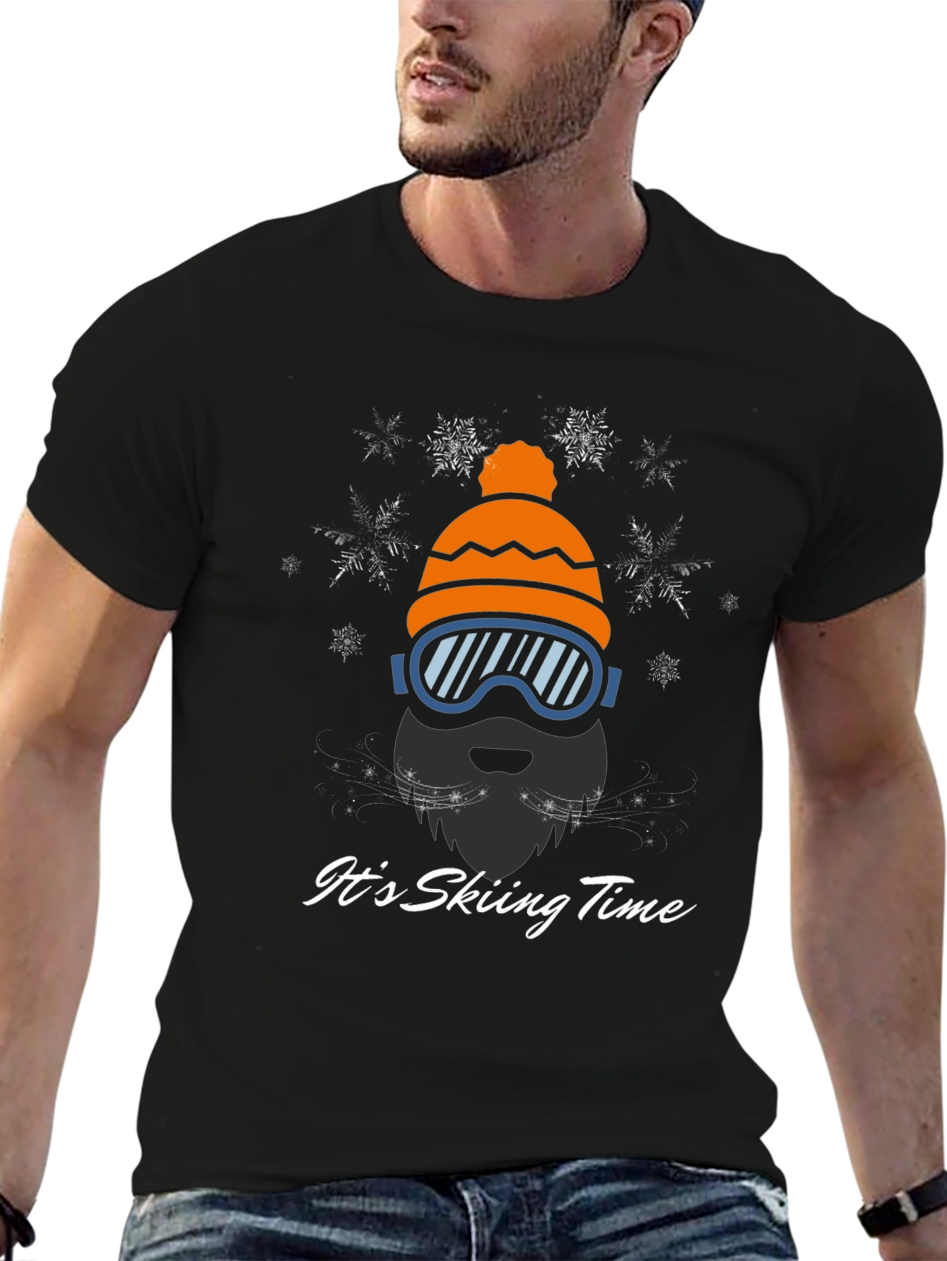 Skiing Time Graphic Tee - Winter Adventure Shirt