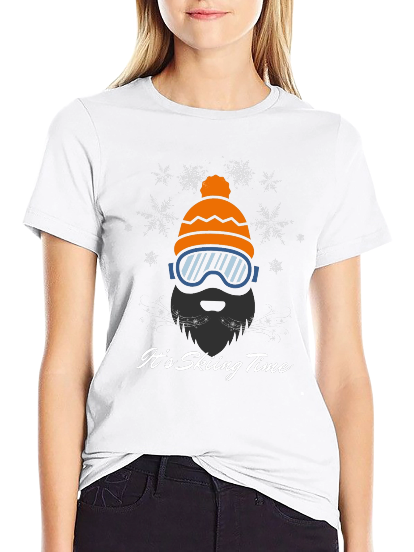 Skiing Time Graphic Tee - Winter Adventure Shirt