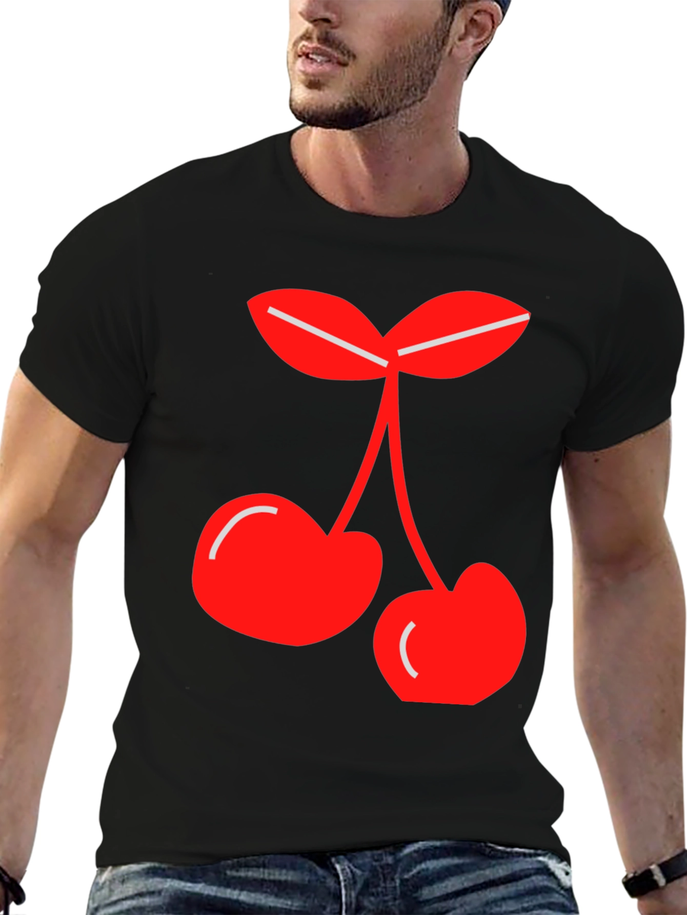 Cherry Graphic Tee - Black Casual Shirt