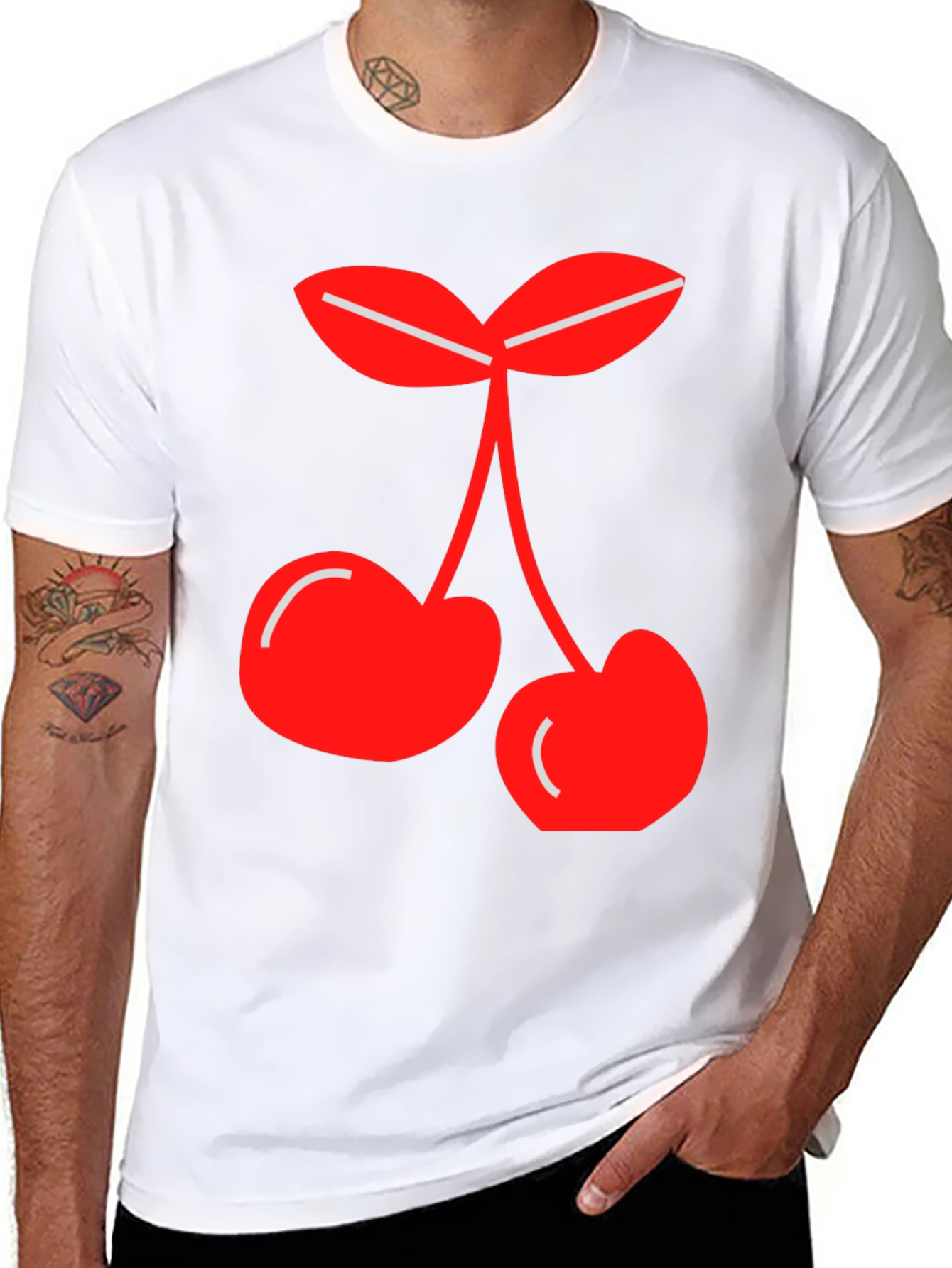 Cherry Graphic Tee - Black Casual Shirt