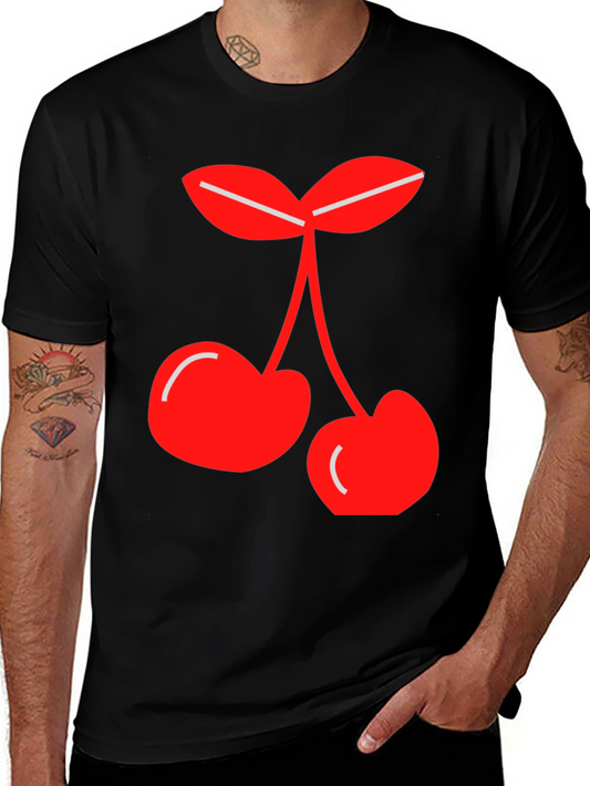 Cherry Graphic Tee - Black Casual Shirt