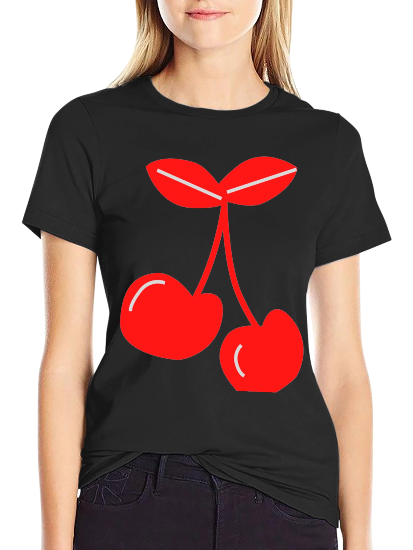 Cherry Graphic Tee - Black Casual Shirt