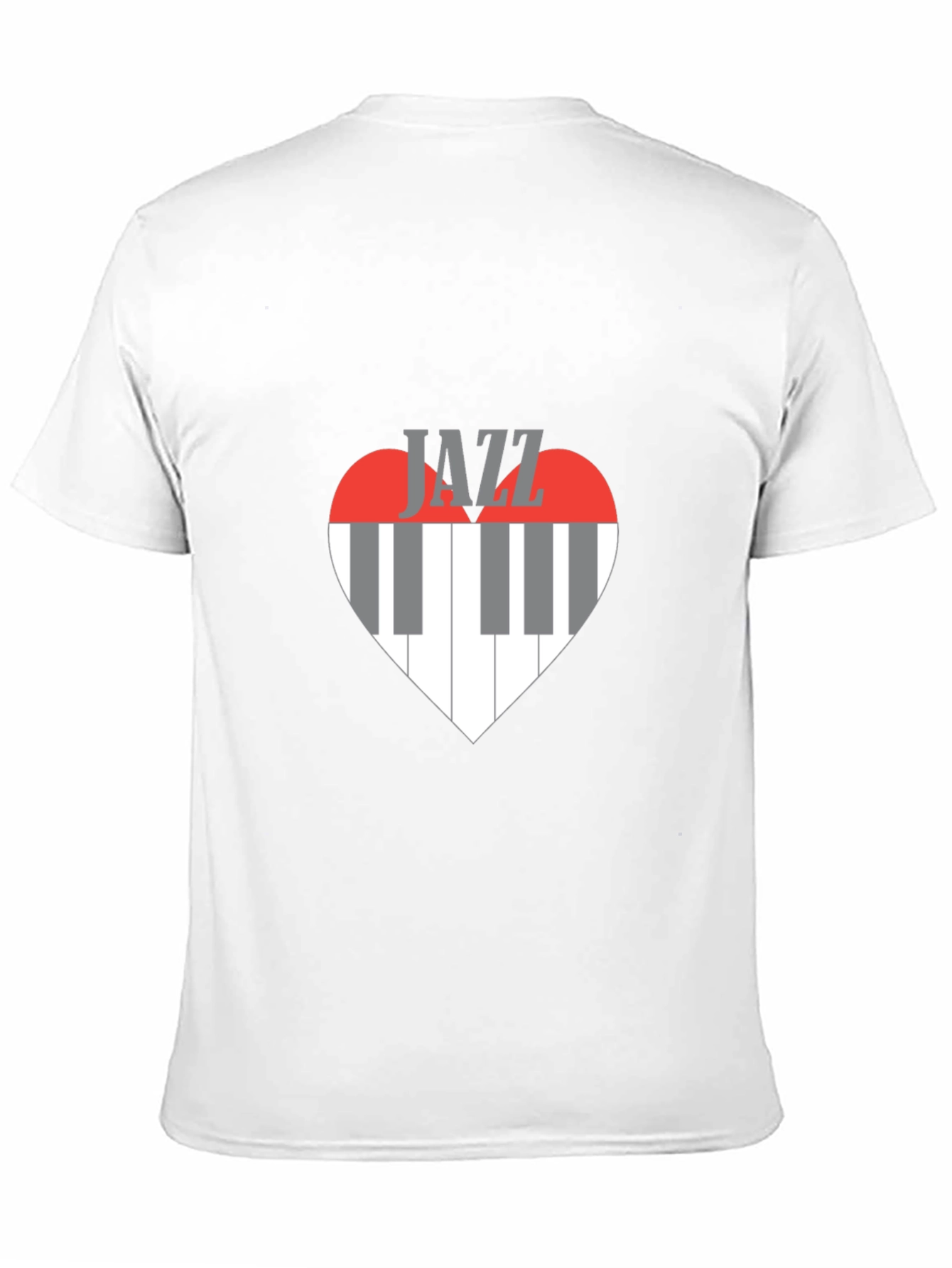 Jazz Music Heart Piano Keys Graphic Tee - Black