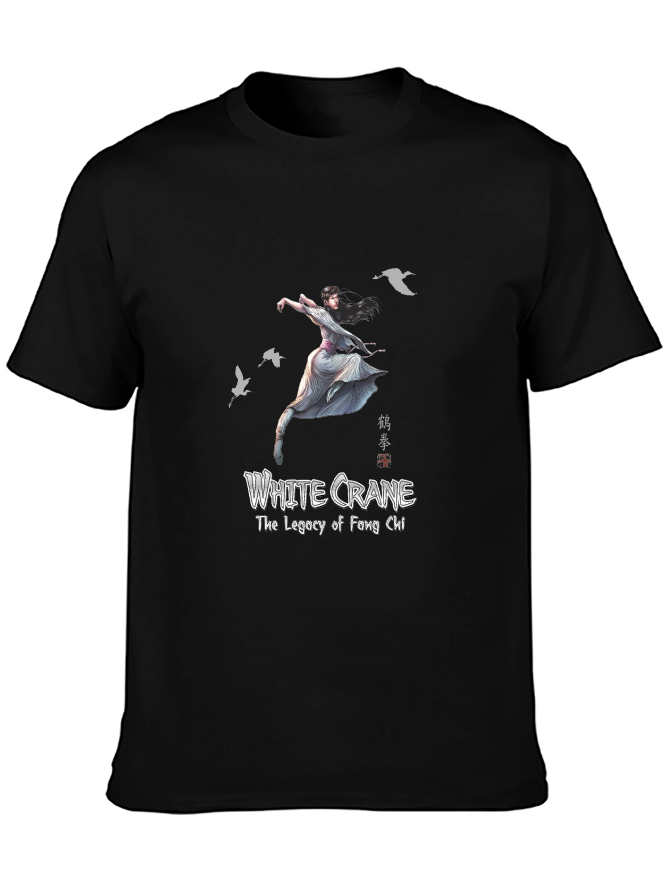 White Crane Kung Fu Graphic T-Shirt