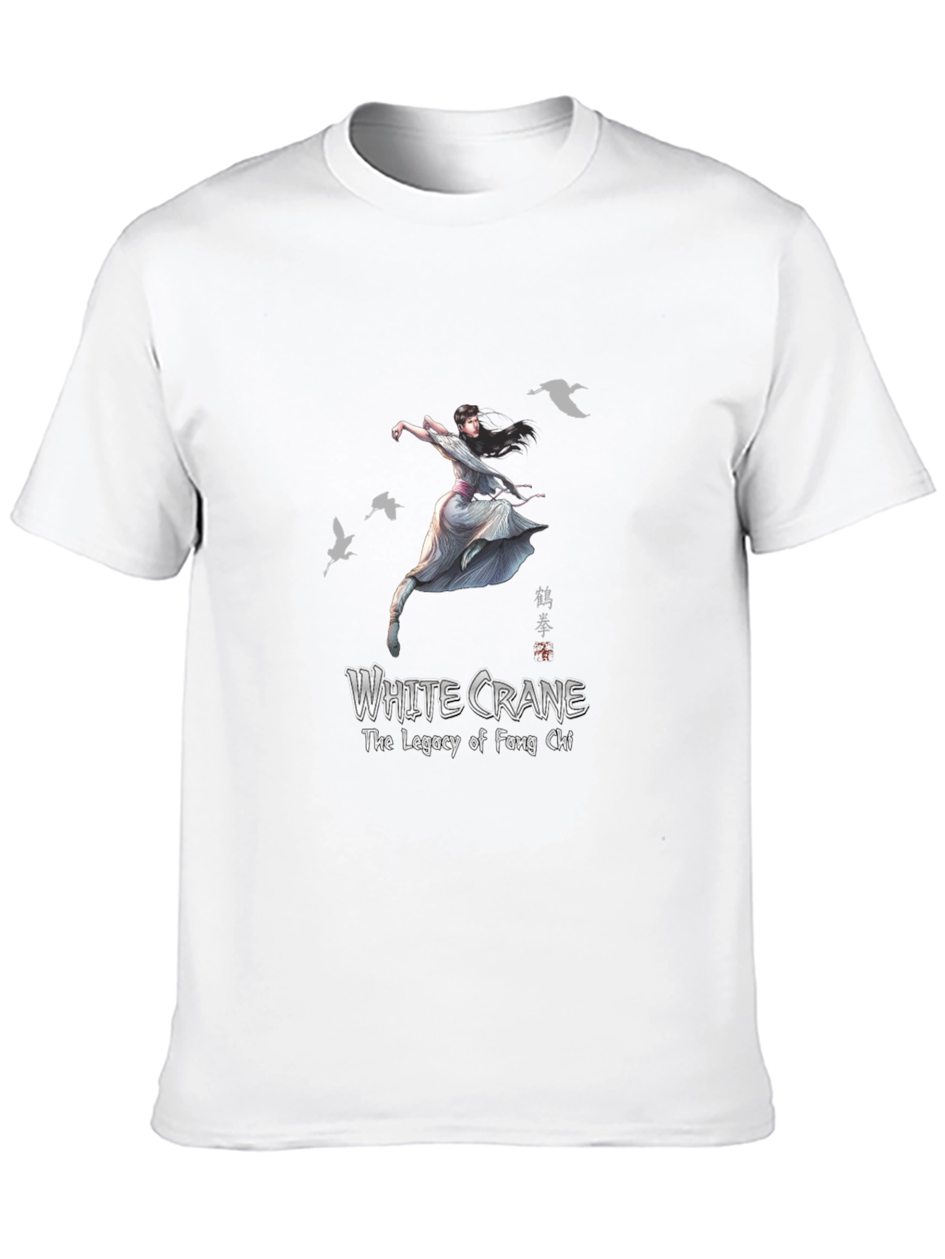 White Crane Kung Fu Graphic T-Shirt