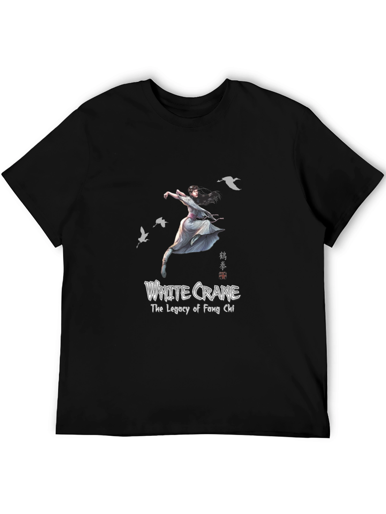 White Crane Kung Fu Graphic T-Shirt