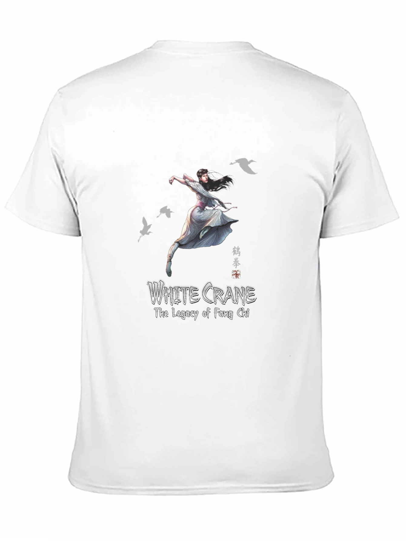 White Crane Kung Fu Graphic T-Shirt