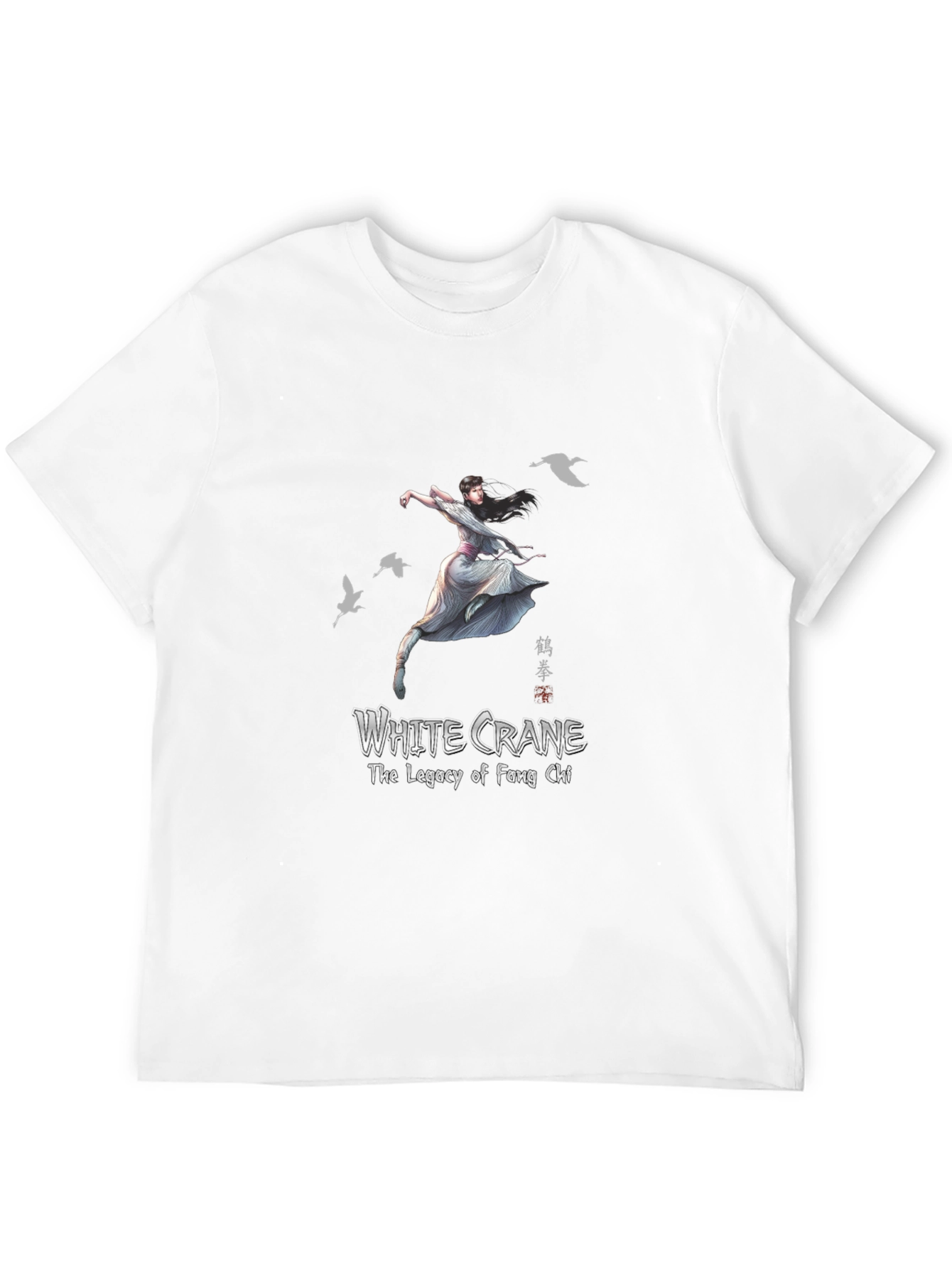 White Crane Kung Fu Graphic T-Shirt