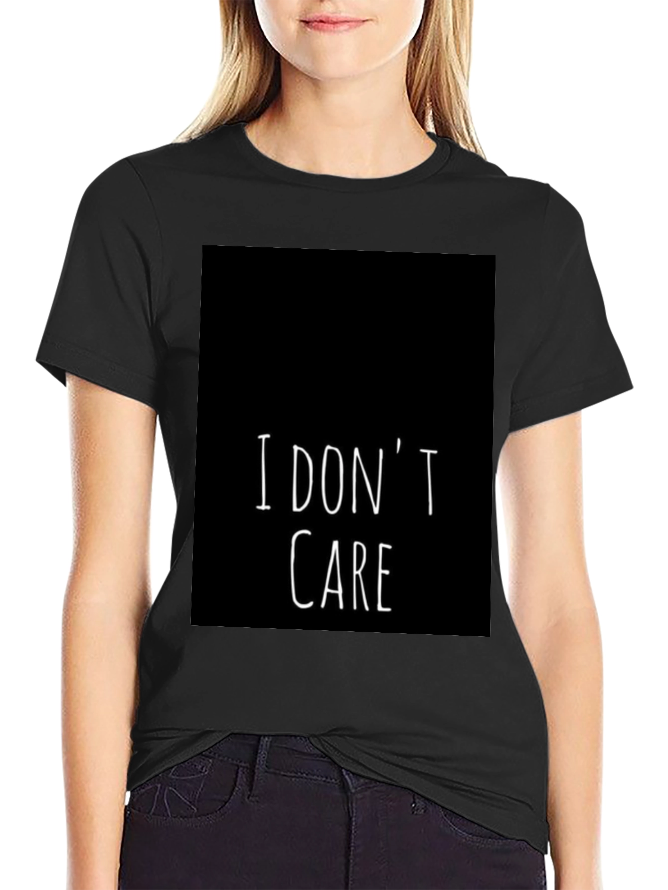 I Dont Care Graphic Tee - Black
