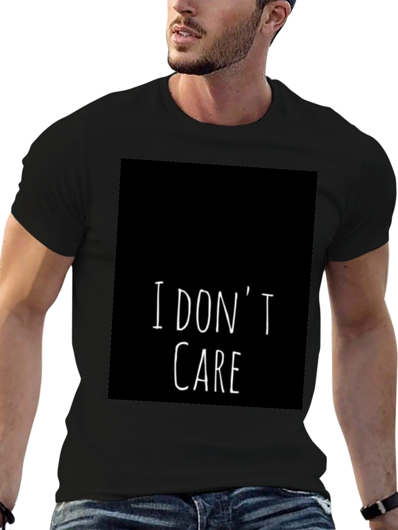 I Dont Care Graphic Tee - Black