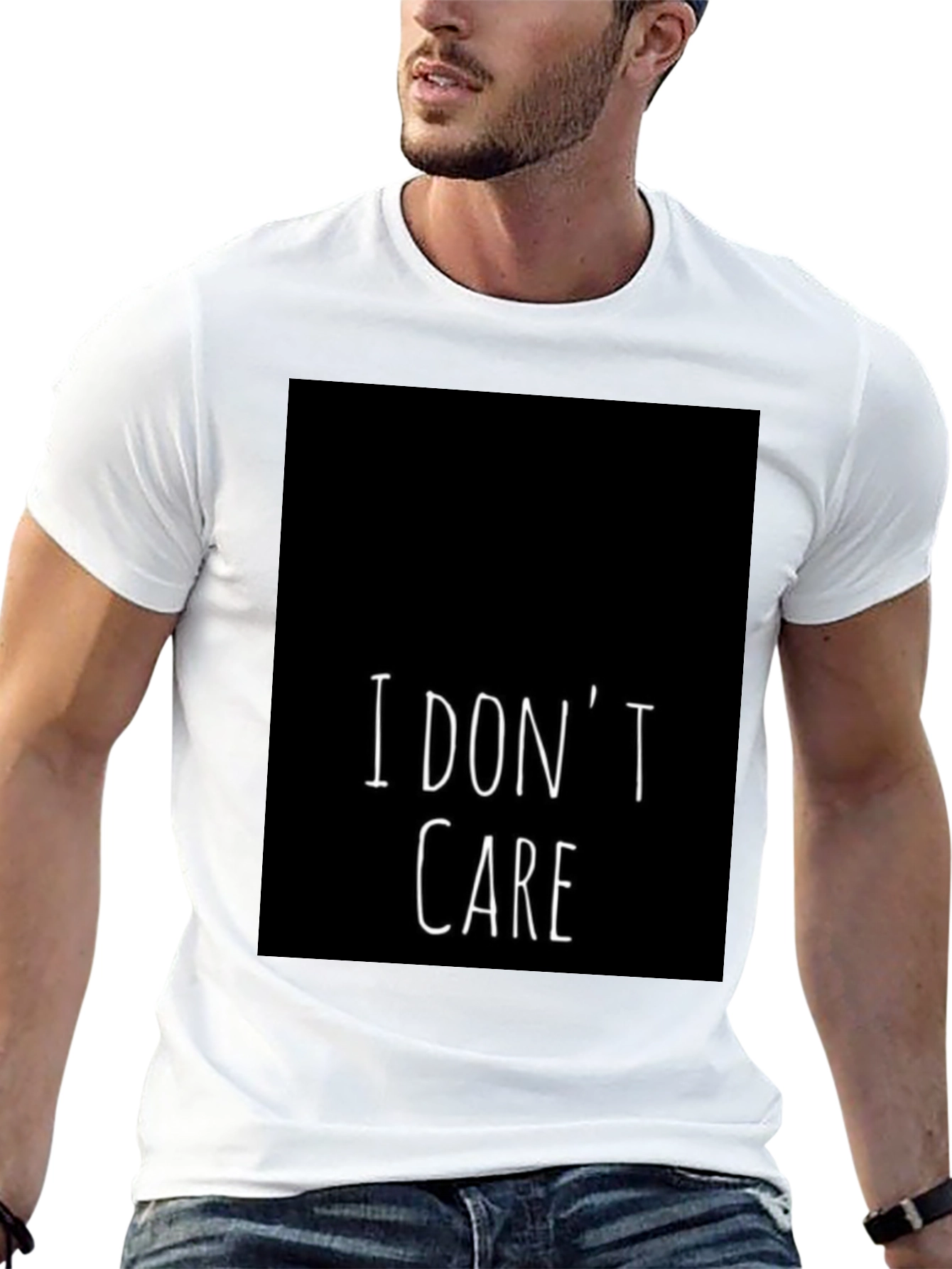 I Dont Care Graphic Tee - Black