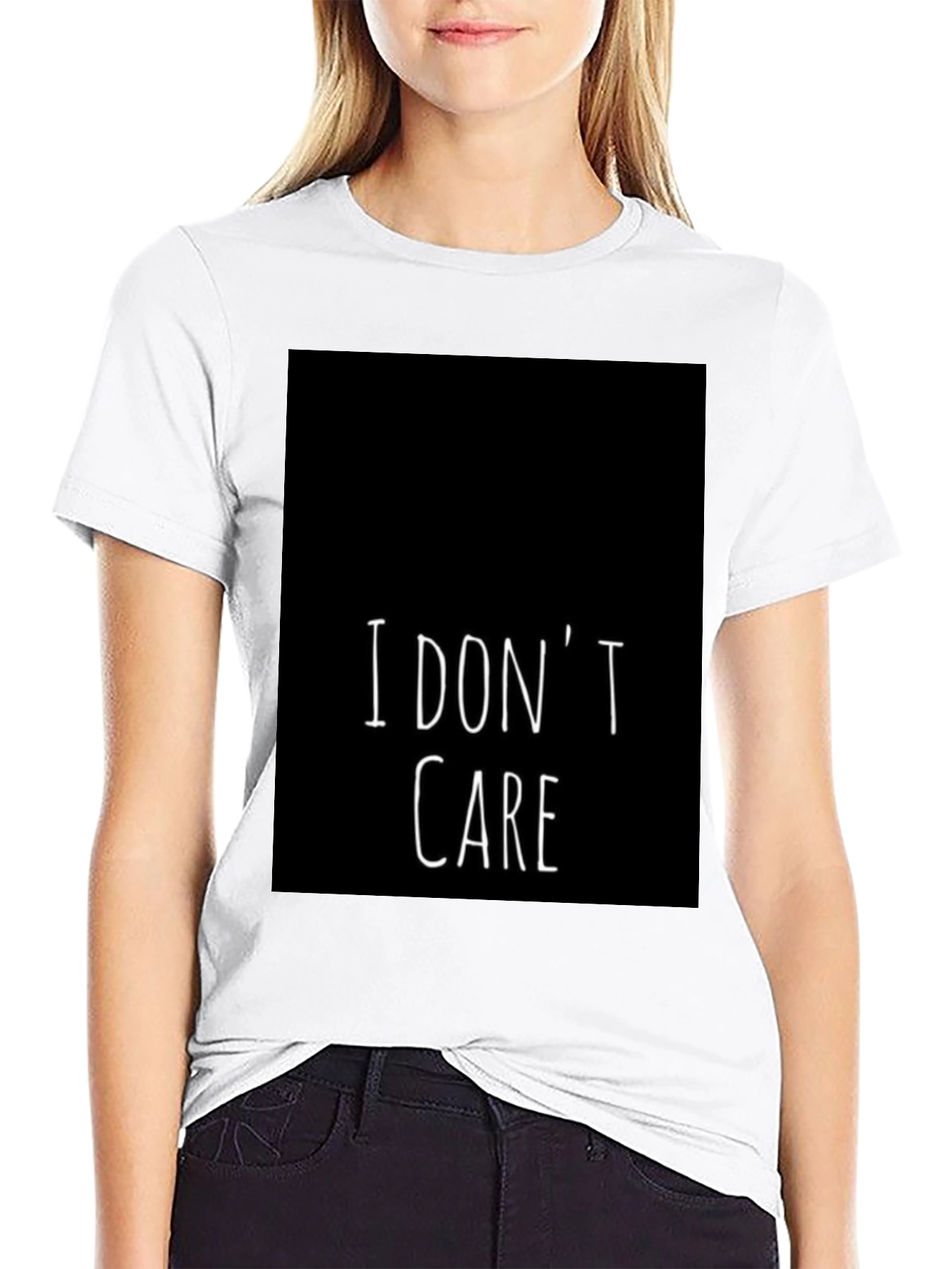I Dont Care Graphic Tee - Black