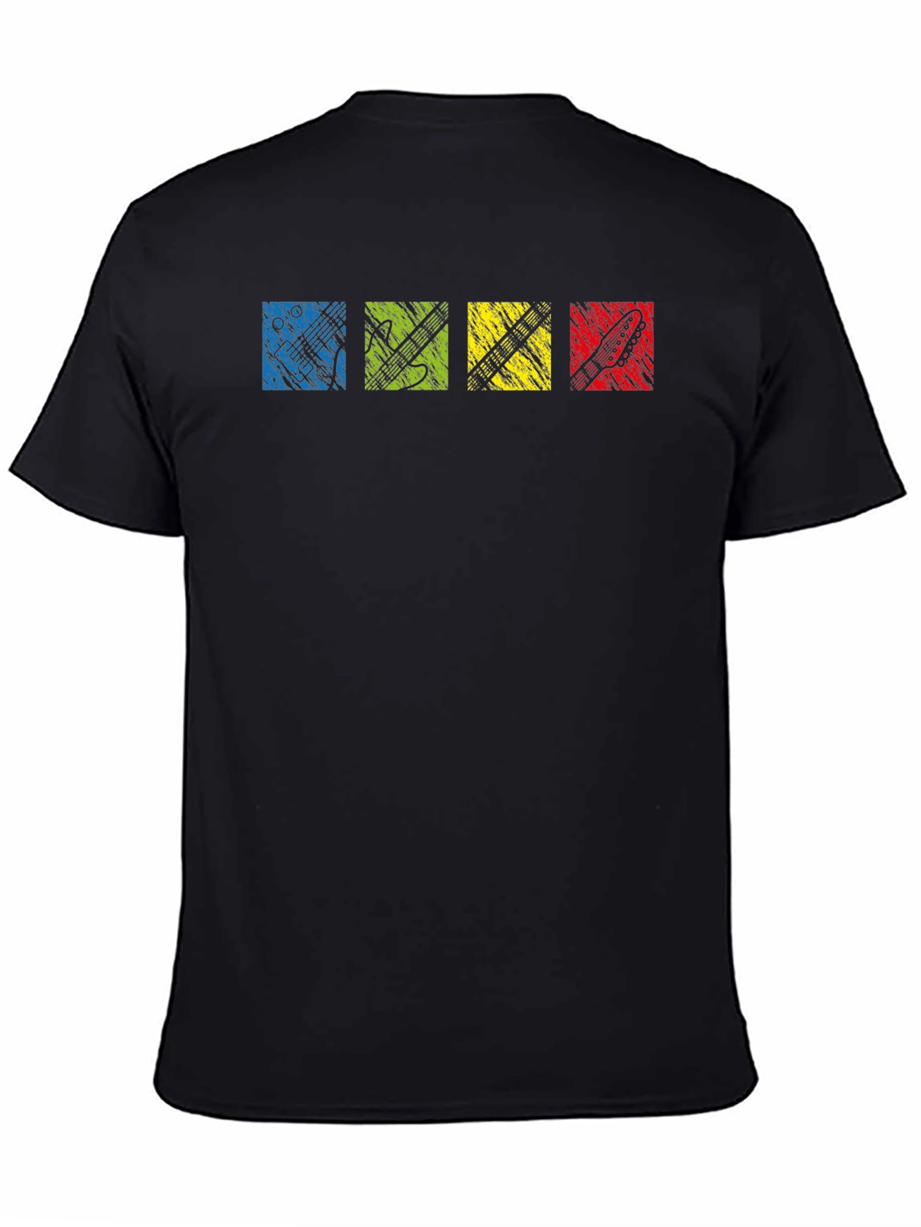 Retro Guitar Grunge Style Graphic T-Shirt