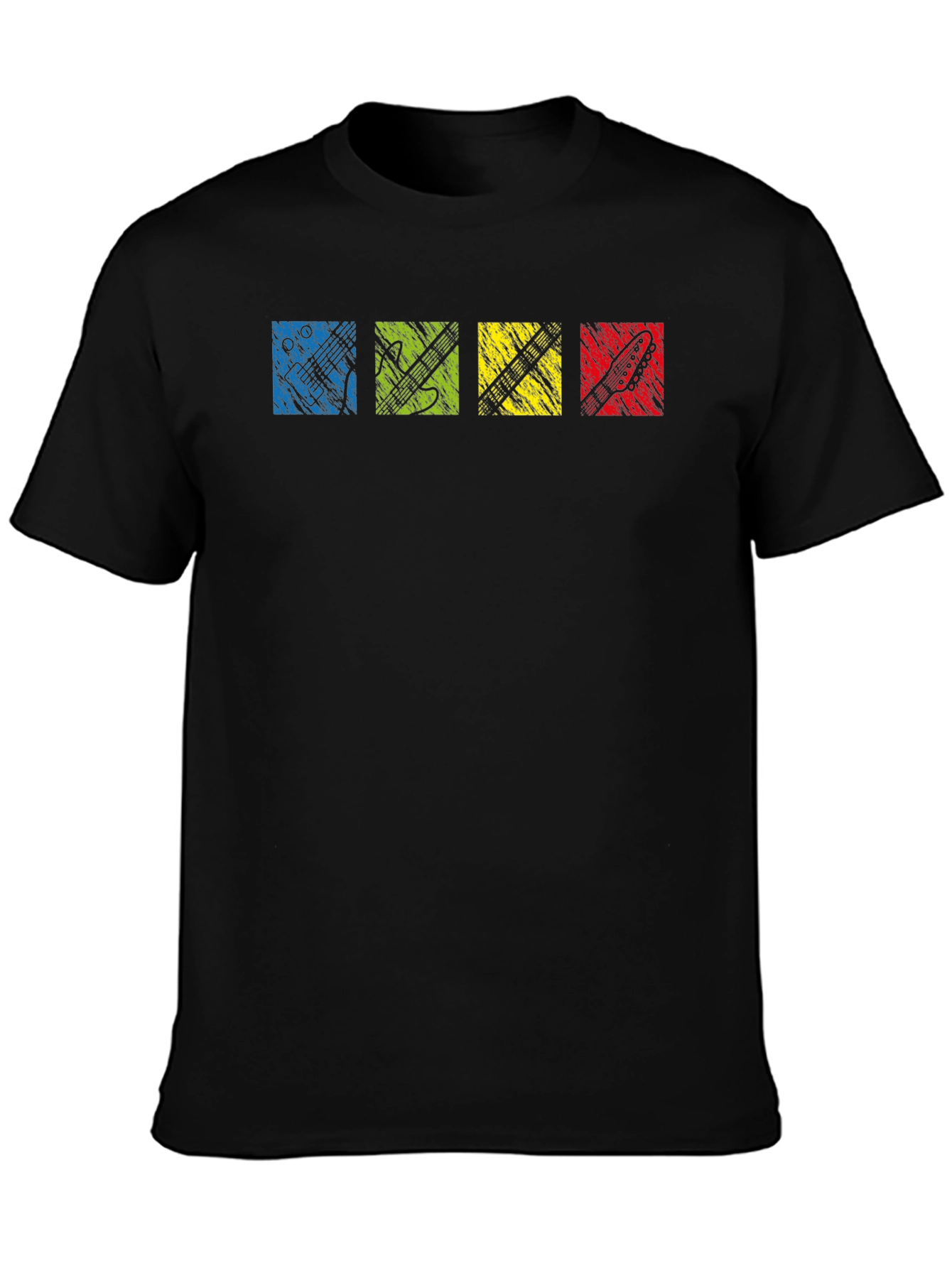 Retro Guitar Grunge Style Graphic T-Shirt