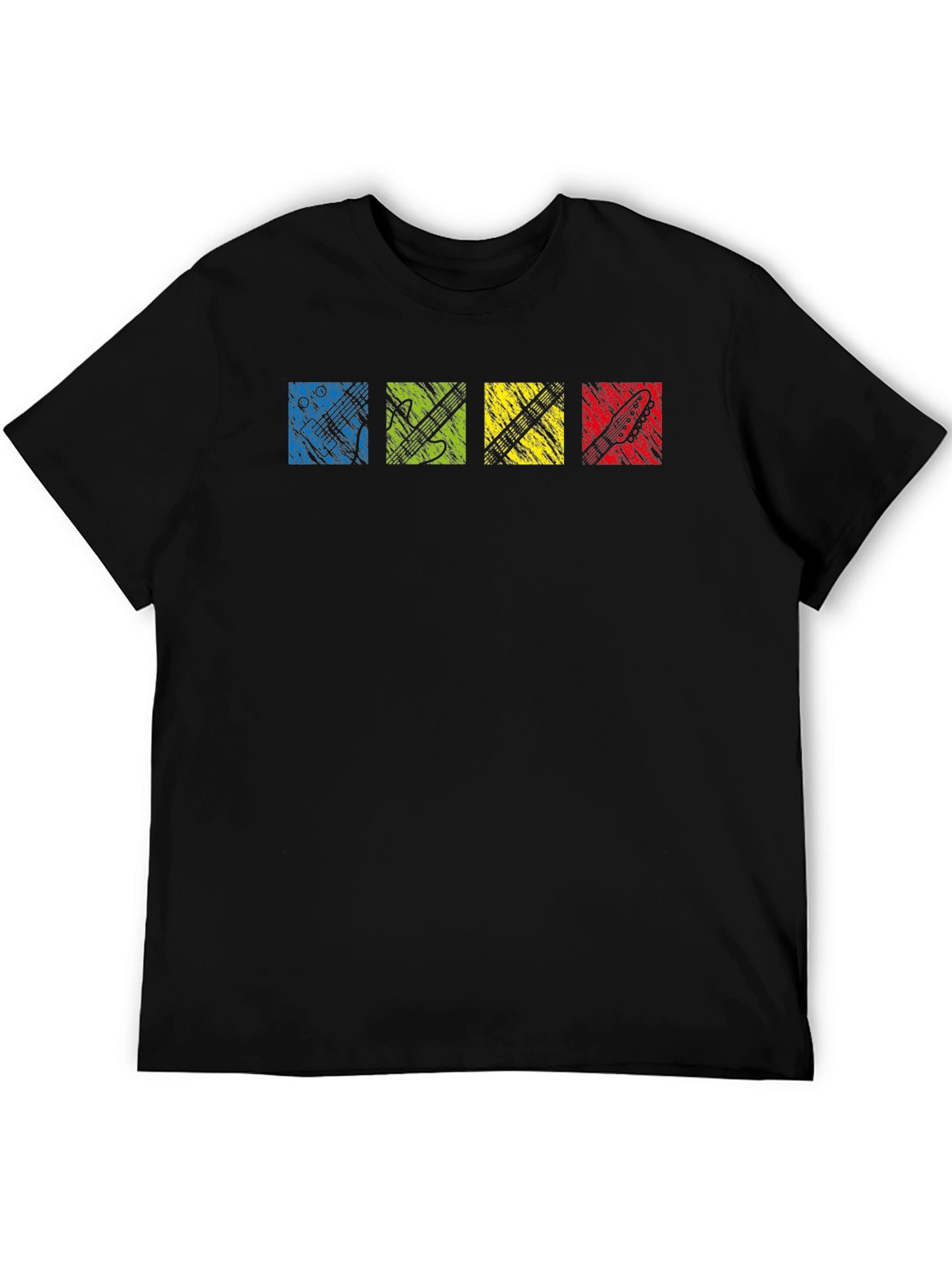 Retro Guitar Grunge Style Graphic T-Shirt
