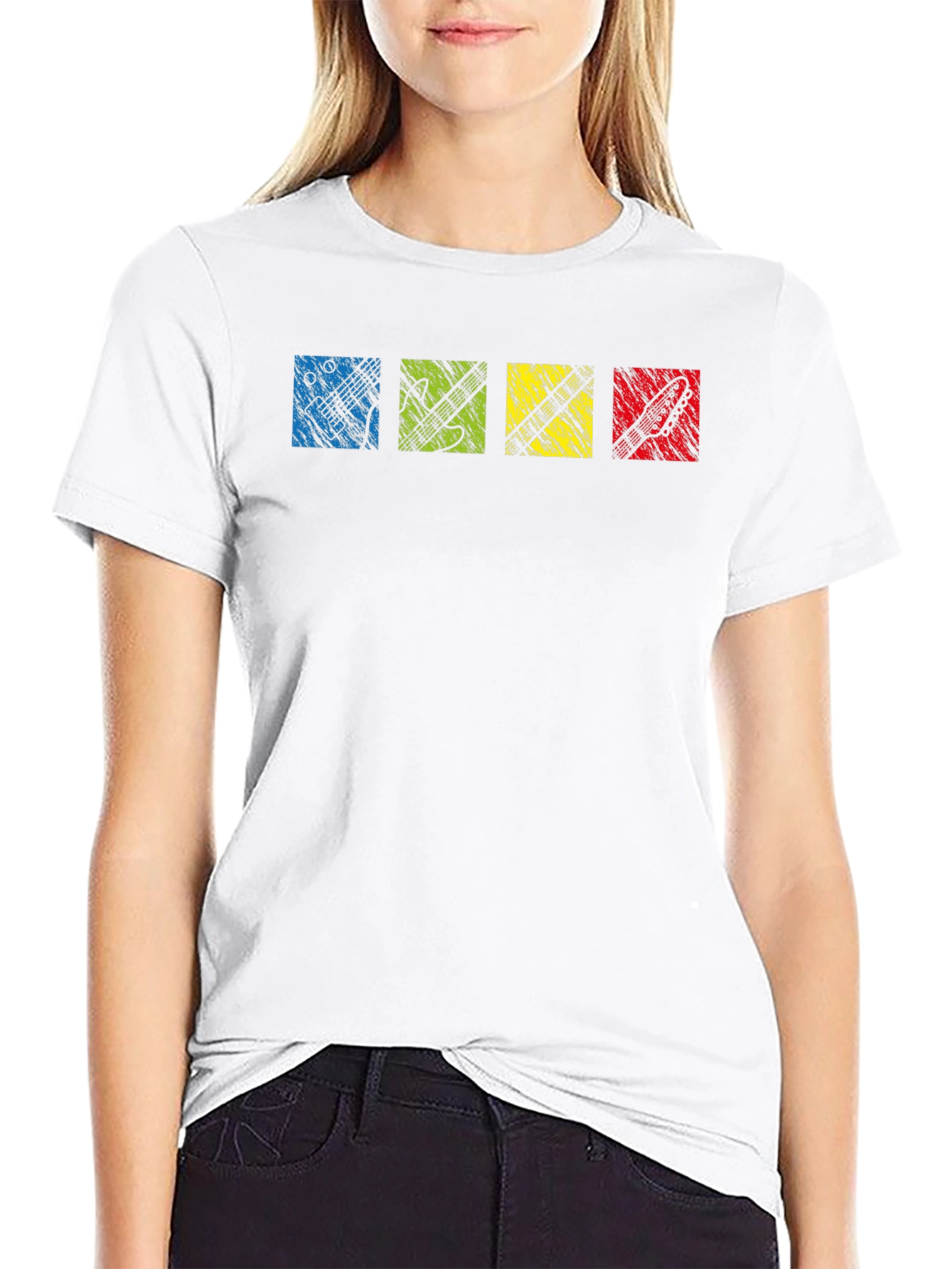 Retro Guitar Grunge Style Graphic T-Shirt