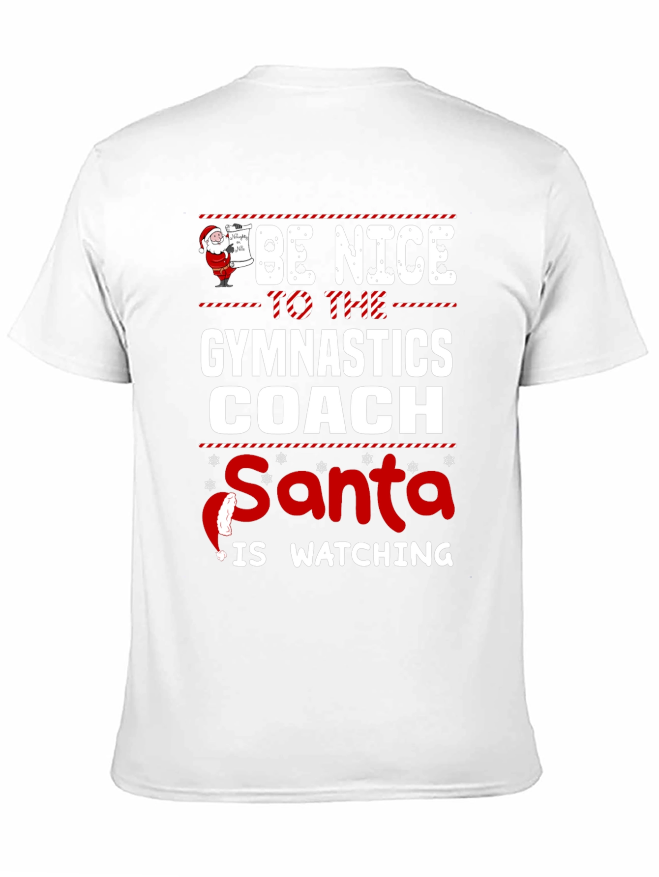 Gymnastics Coach Santa Watching Holiday T-Shirt