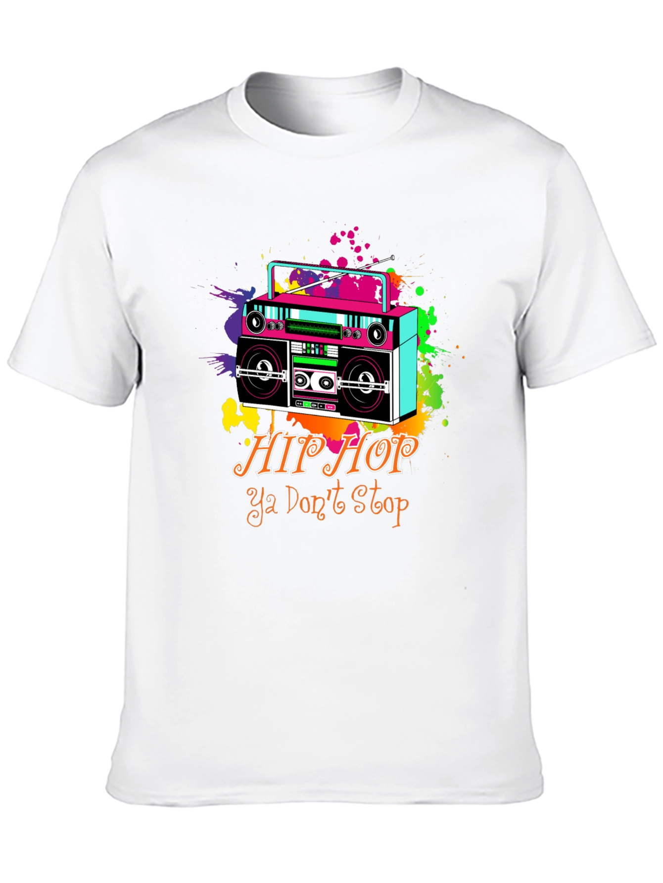 Retro Hip Hop Boombox Graphic T-Shirt