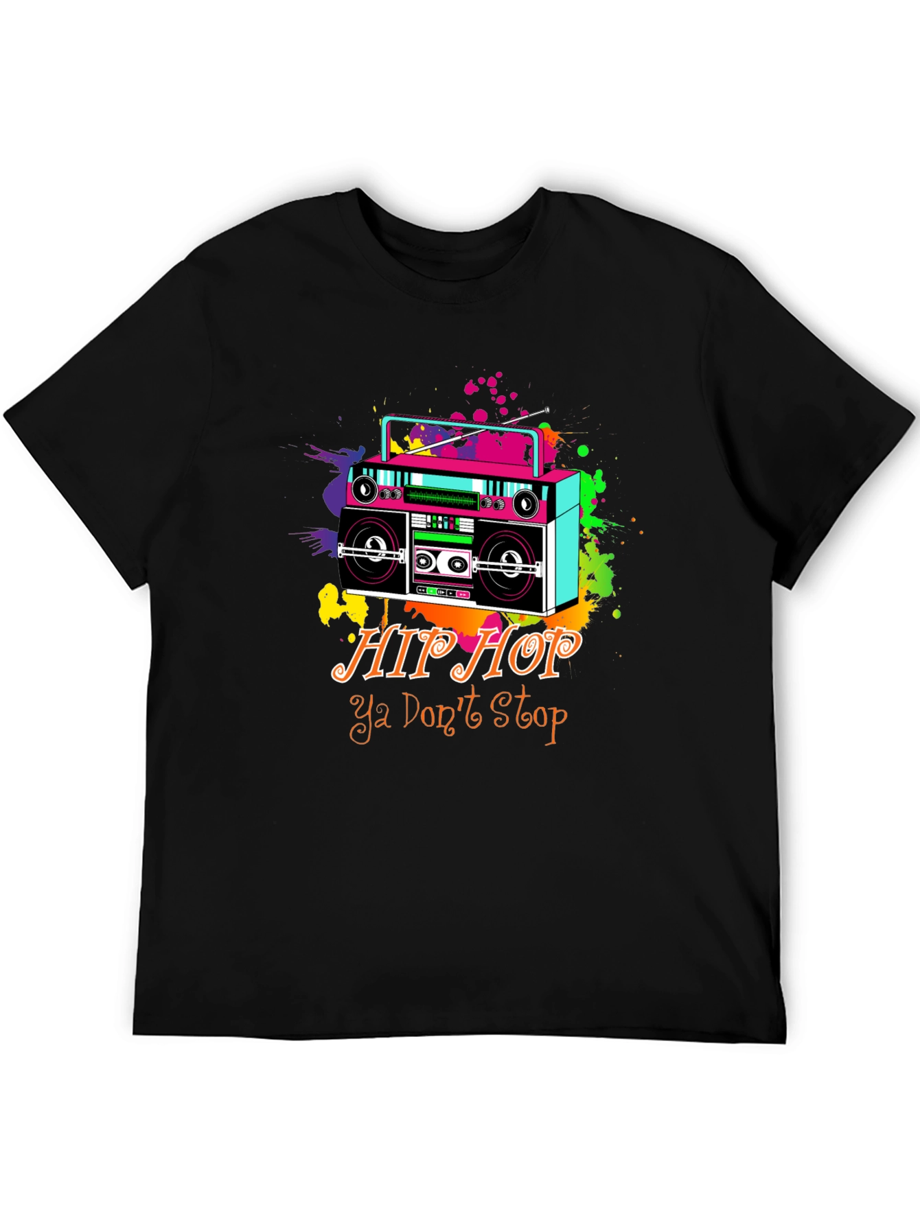 Retro Hip Hop Boombox Graphic T-Shirt
