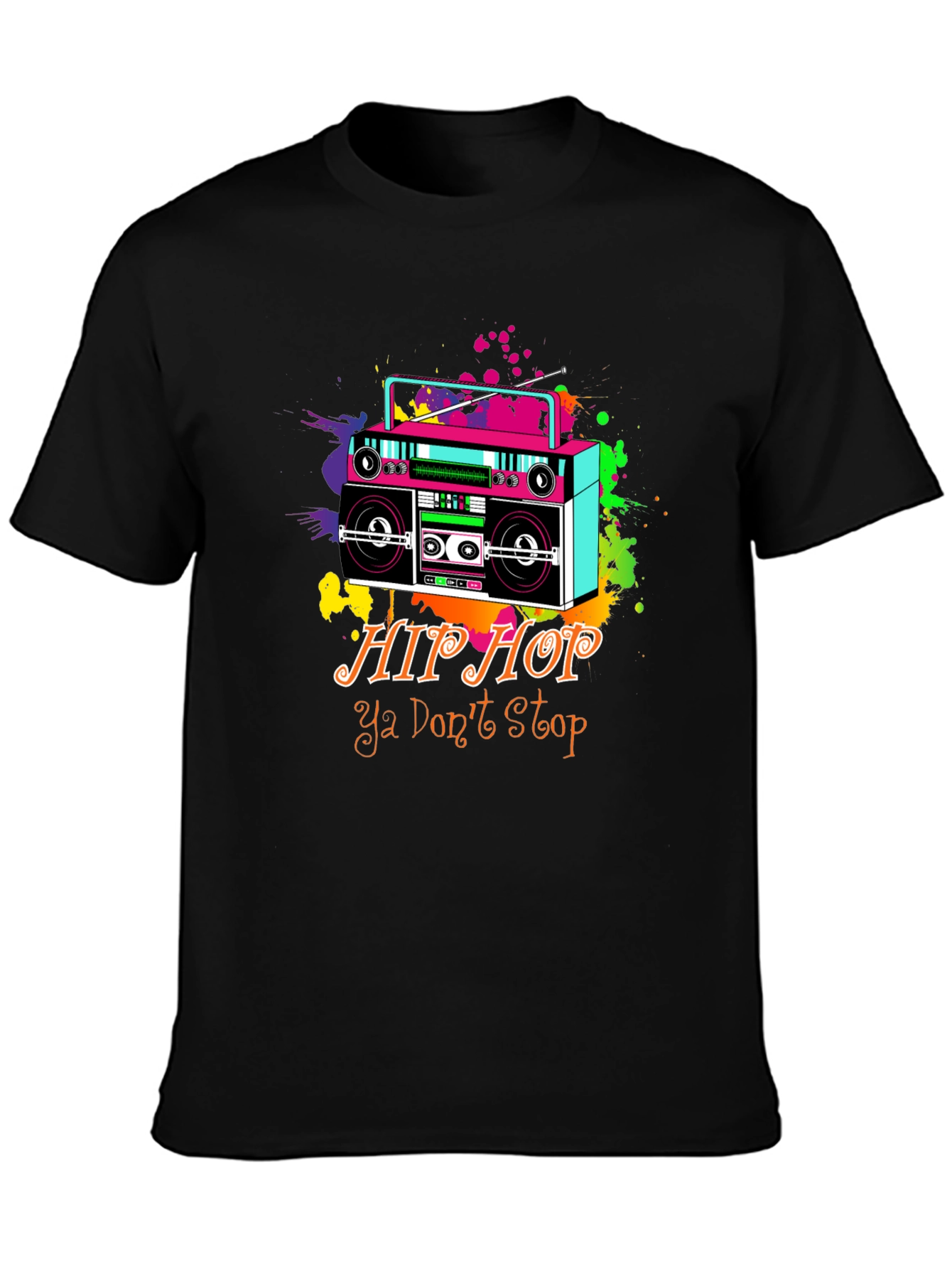 Retro Hip Hop Boombox Graphic T-Shirt