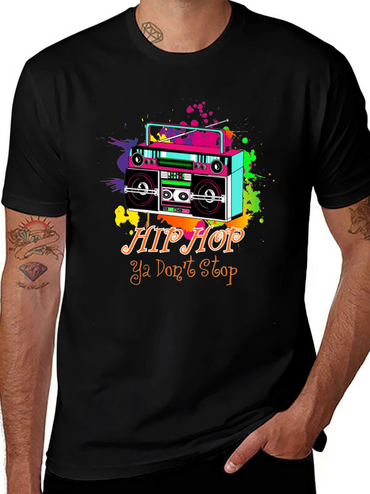 Retro Hip Hop Boombox Graphic T-Shirt