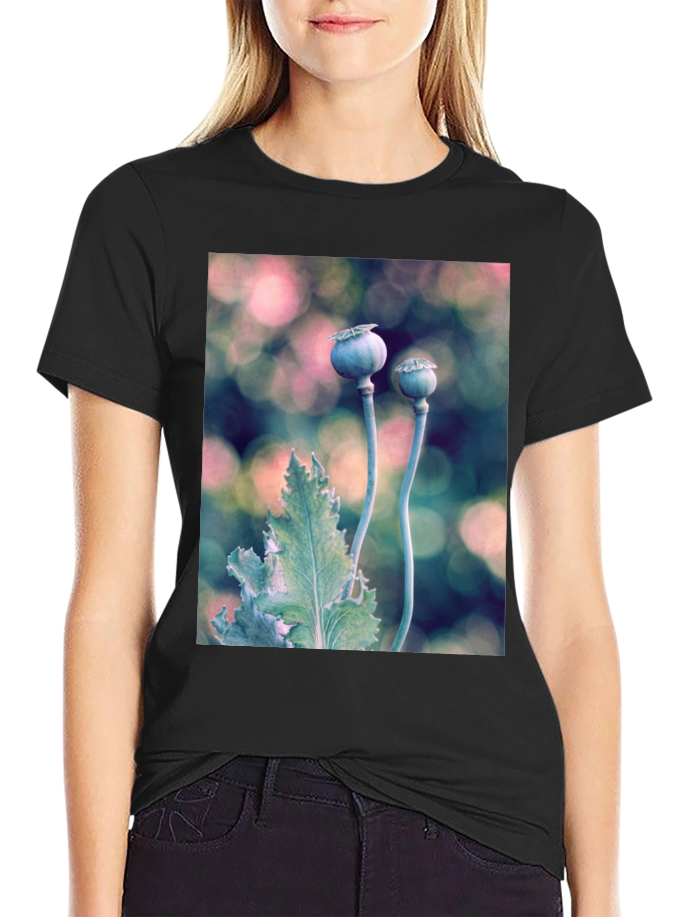 Botanical T-Shirt: Poppy Seed Head Design
