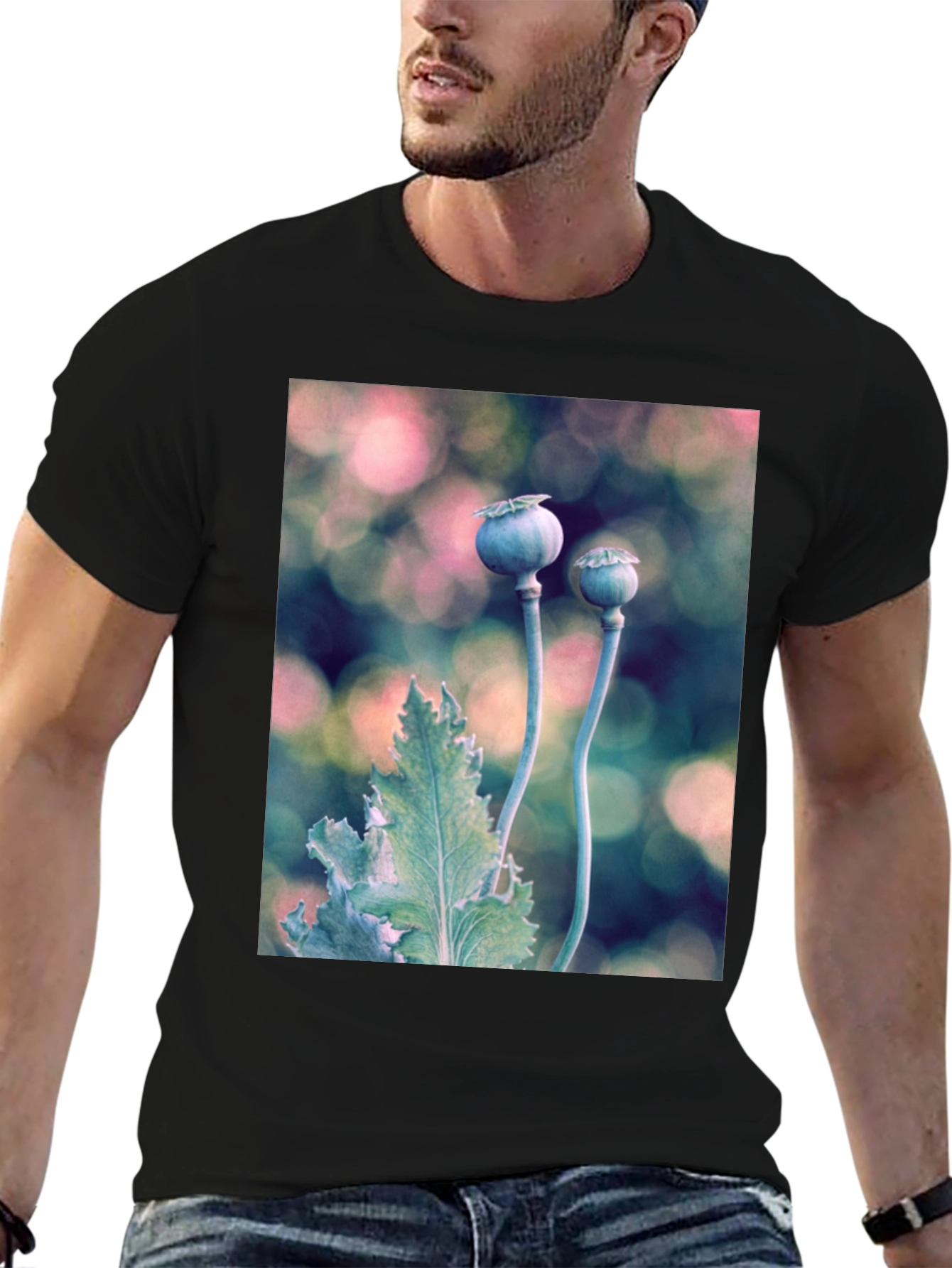 Botanical T-Shirt: Poppy Seed Head Design