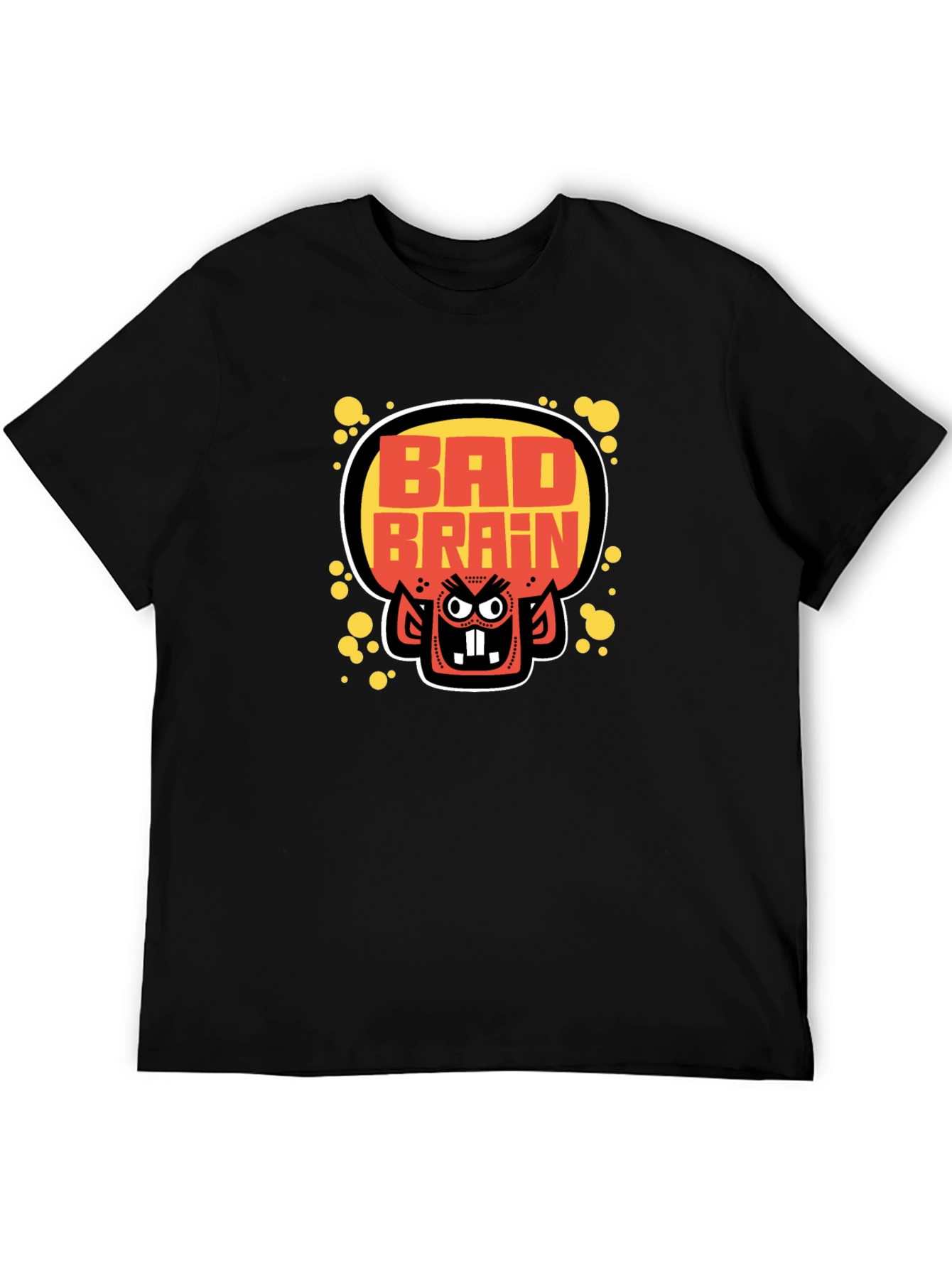 Bad Brains Cartoon Monster Graphic Black T-Shirt