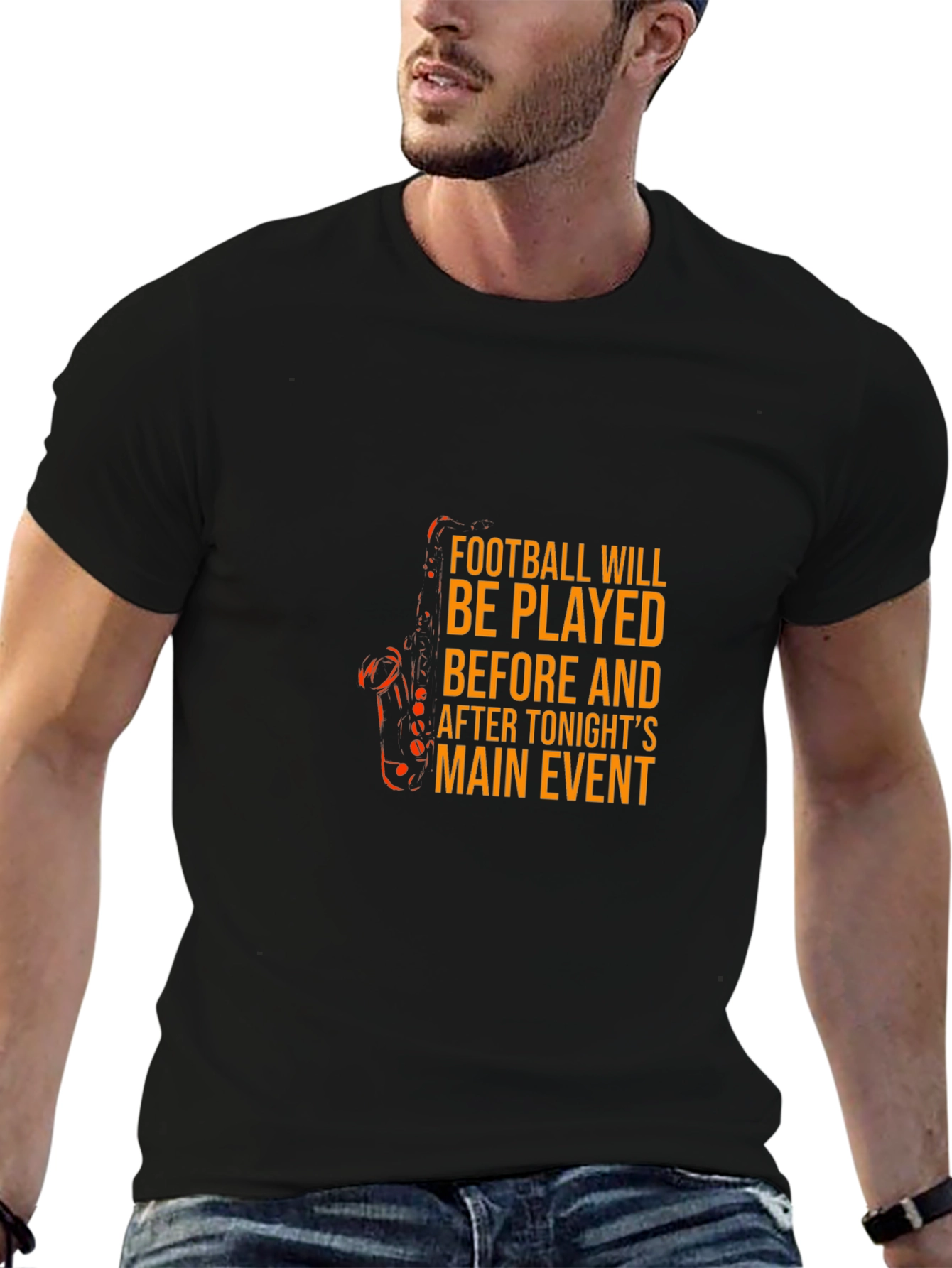 Football Saxophone Graphic Tee