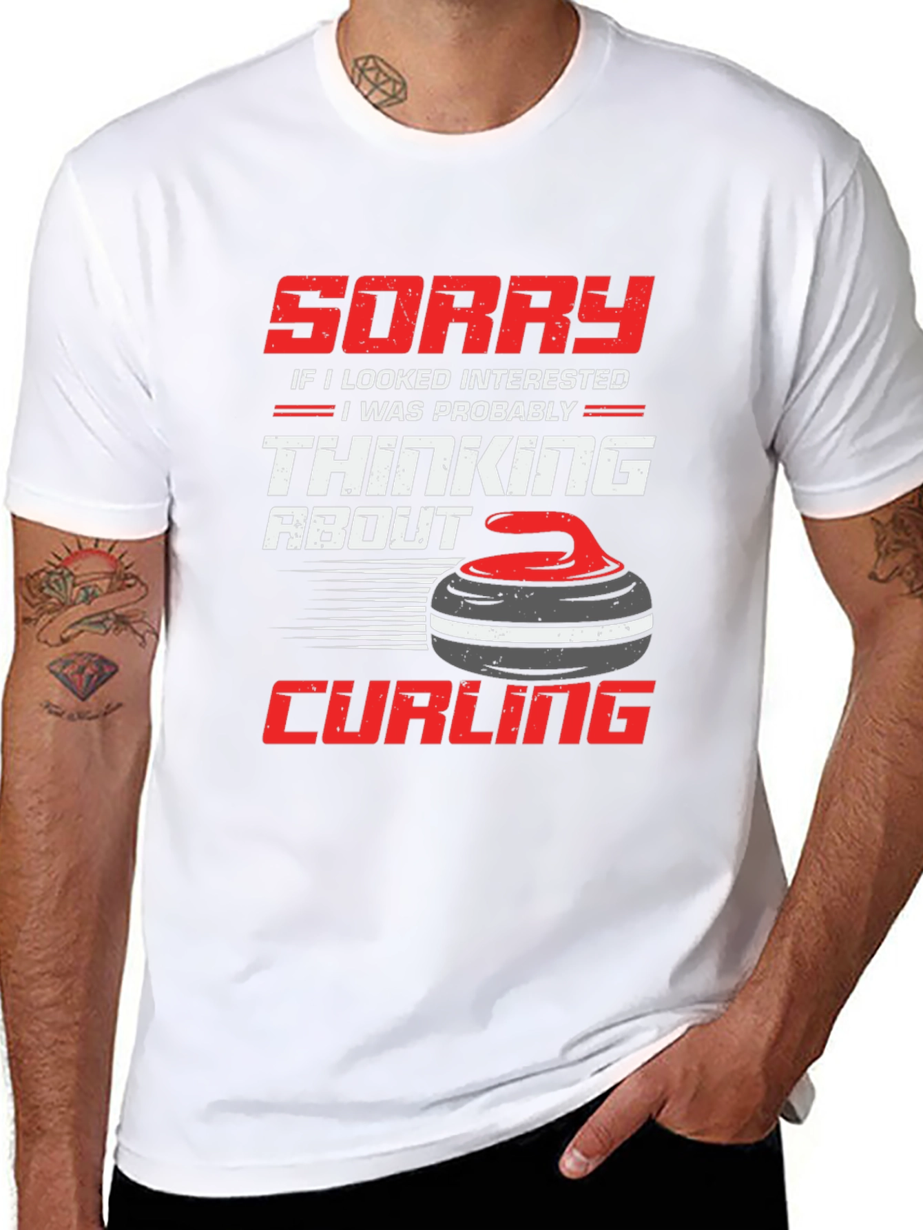 Curling Fan T-Shirt: Sorry Thinking About Curling