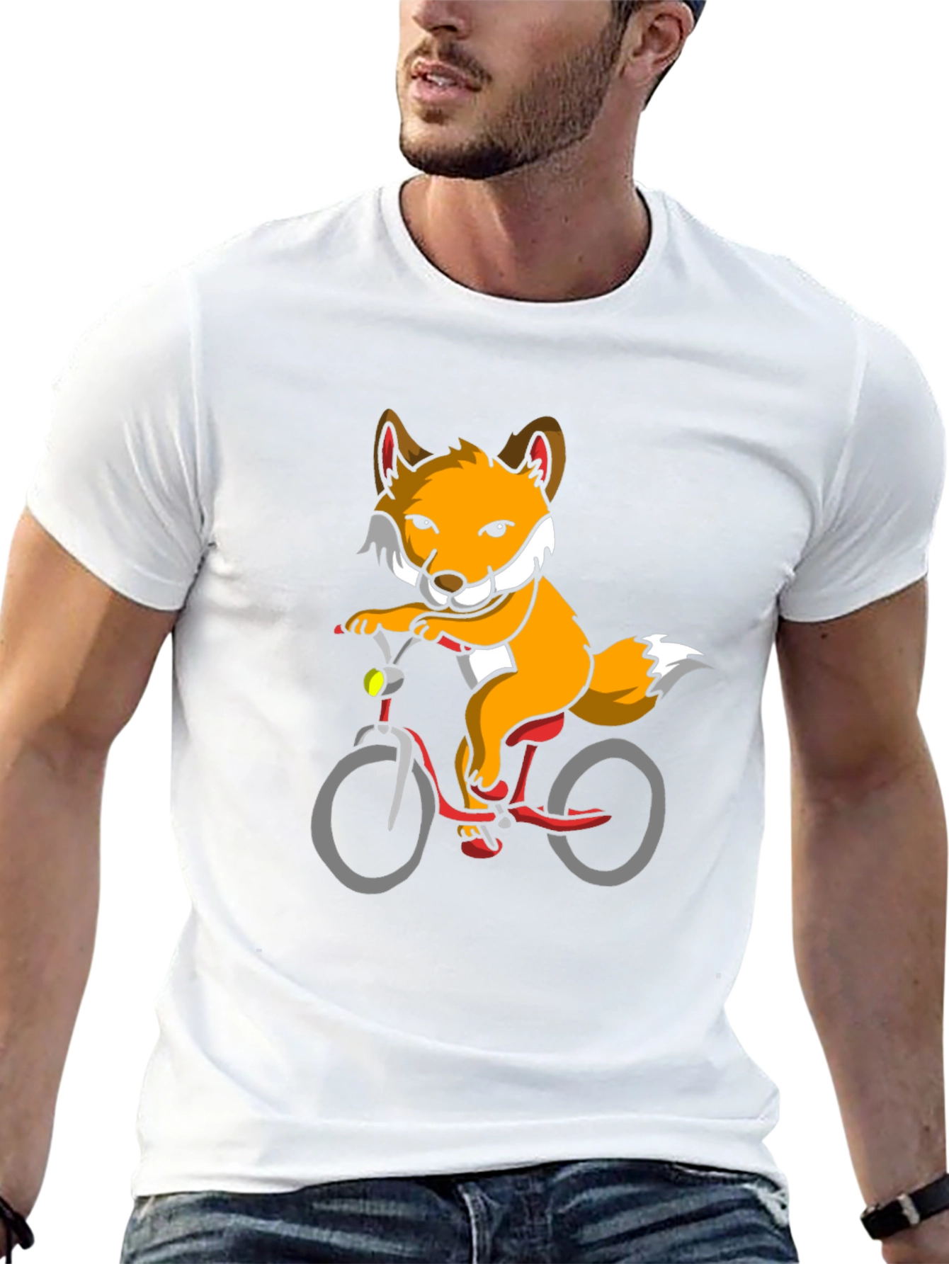 Fox on Bike Graphic Tee - Black T-Shirt