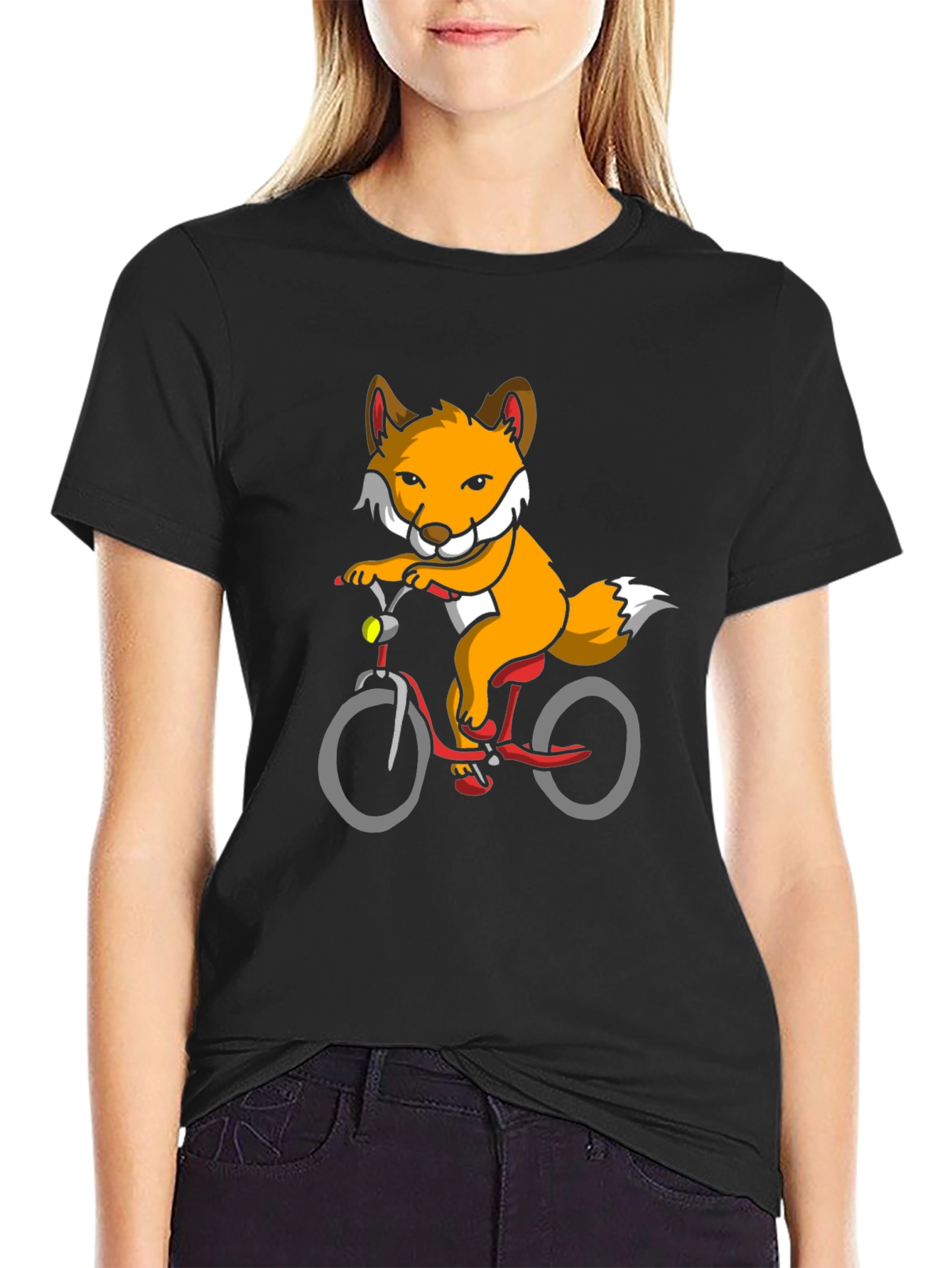Fox on Bike Graphic Tee - Black T-Shirt