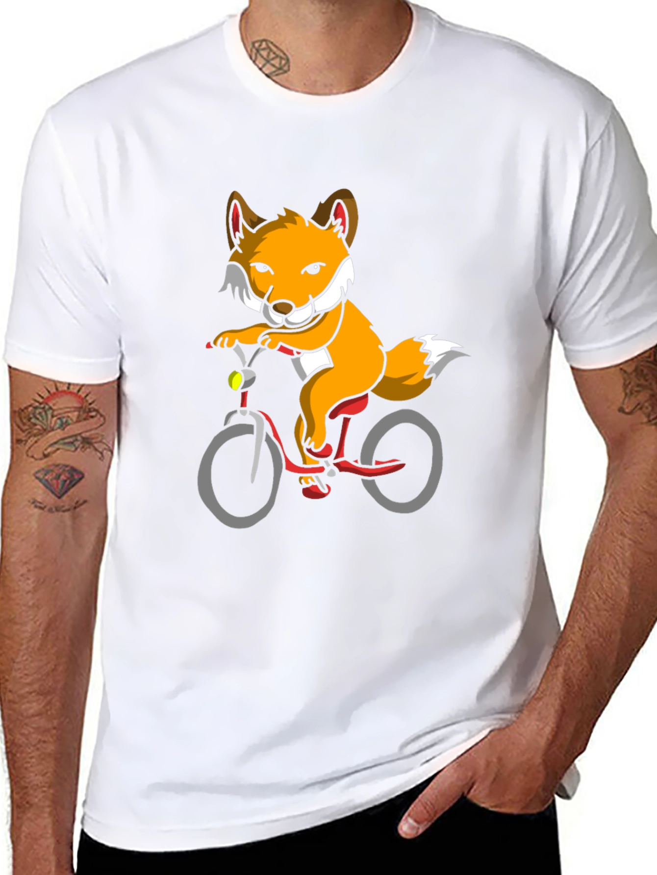 Fox on Bike Graphic Tee - Black T-Shirt