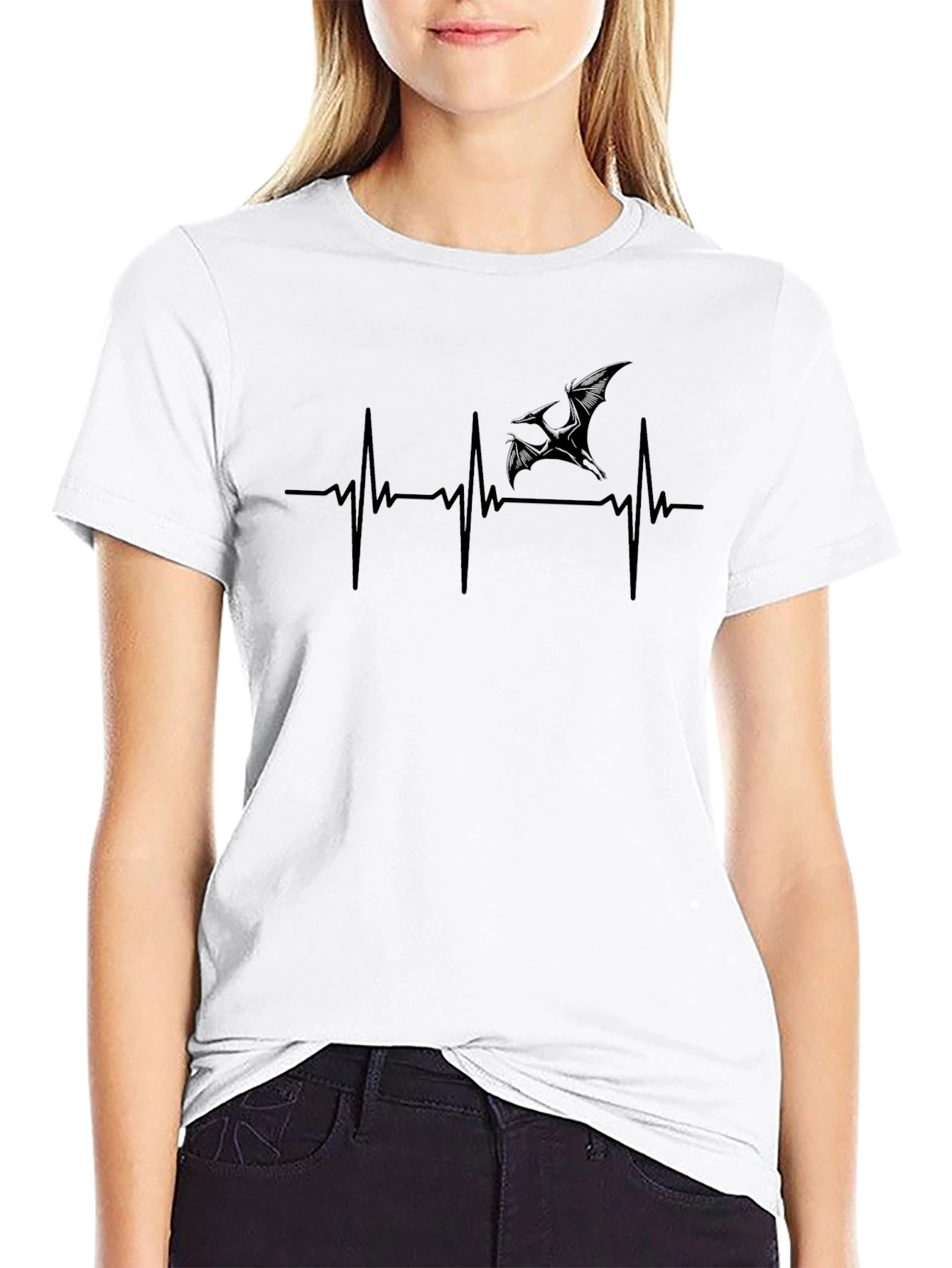 Pterodactyl Heartbeat T-Shirt - Black