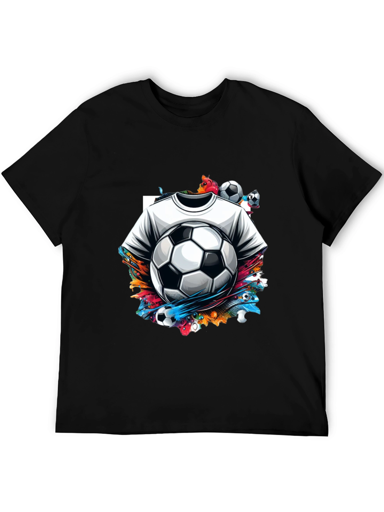 Soccer Splash Graphic T-Shirt - Black