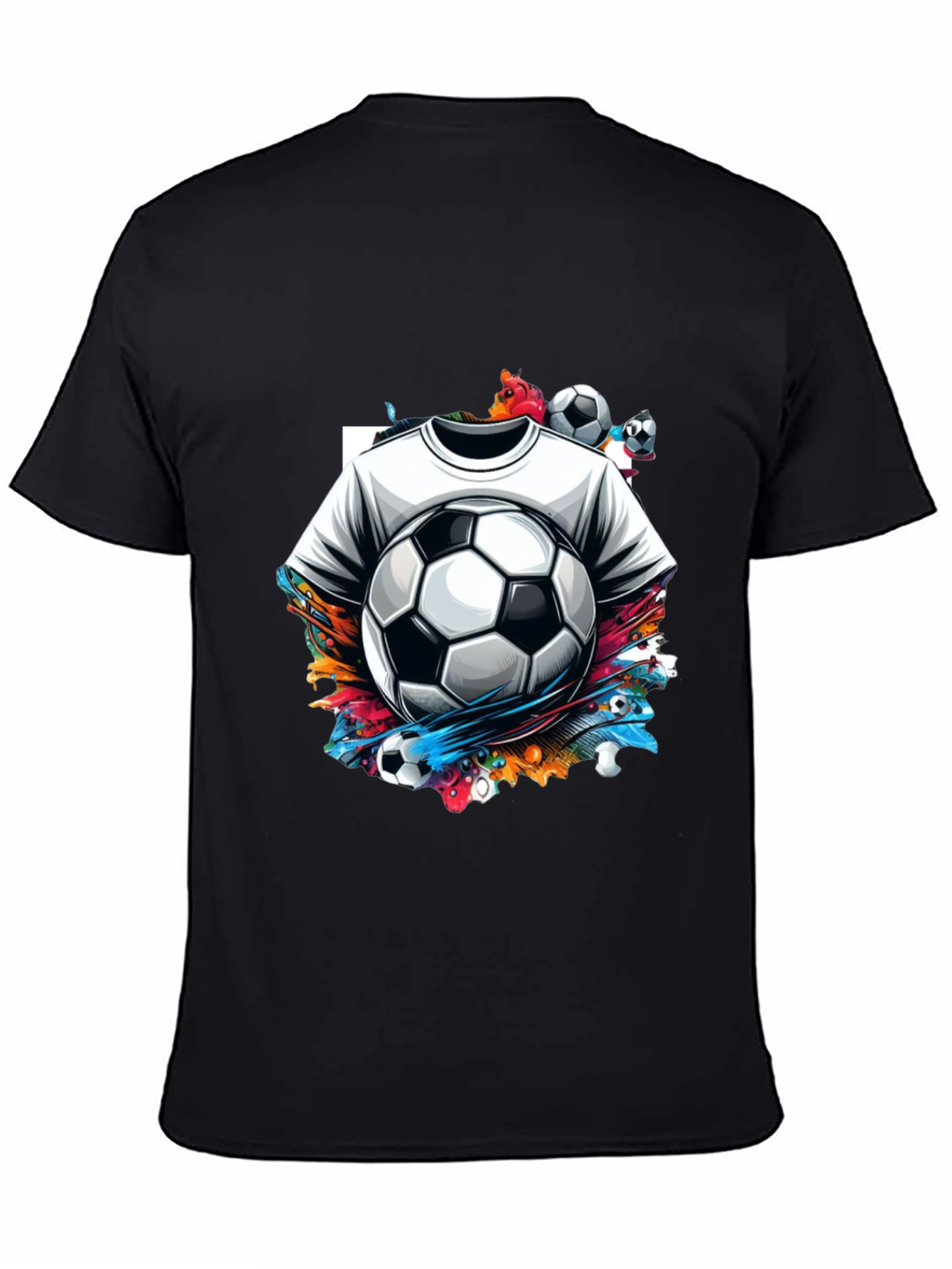 Soccer Splash Graphic T-Shirt - Black