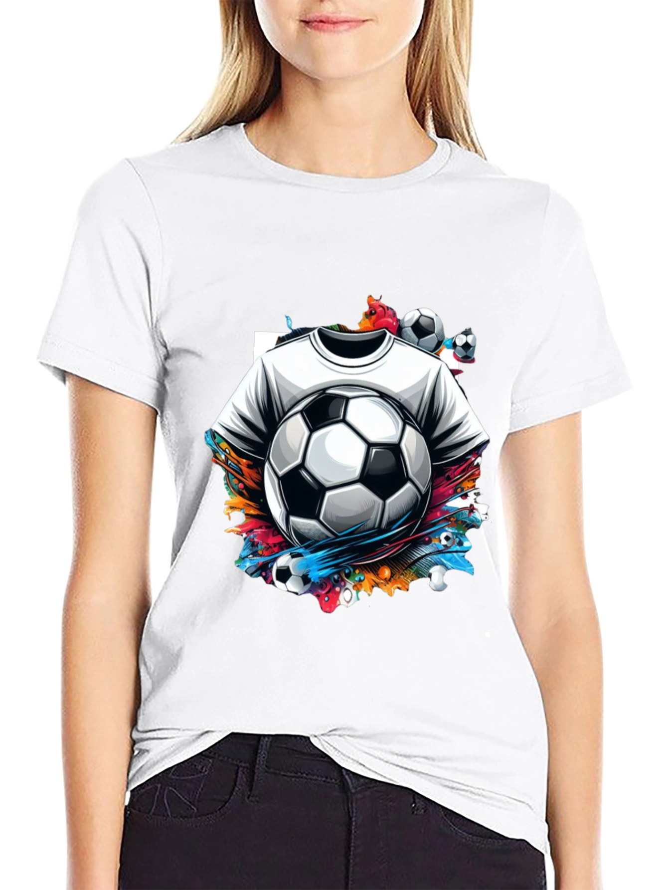 Soccer Splash Graphic T-Shirt - Black