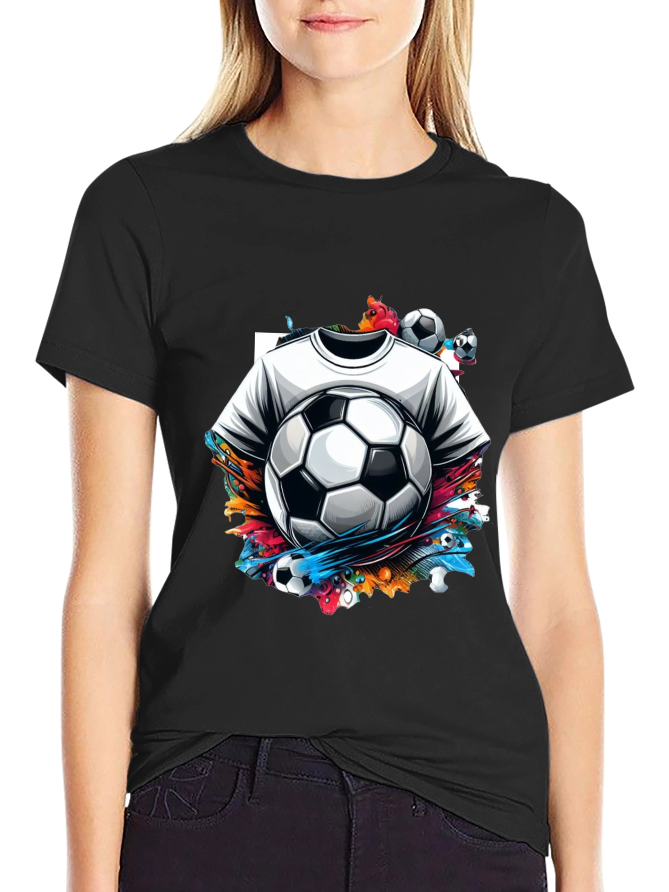 Soccer Splash Graphic T-Shirt - Black