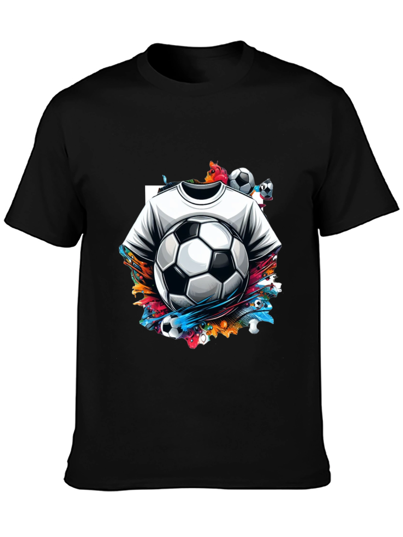 Soccer Splash Graphic T-Shirt - Black