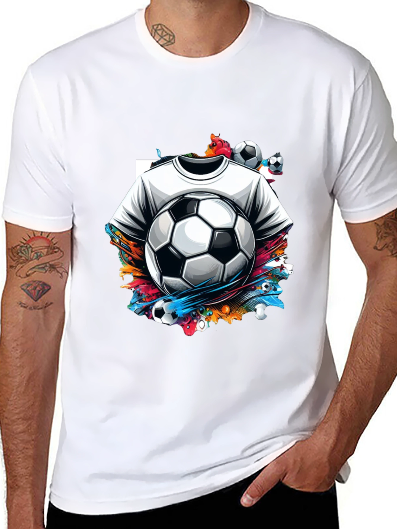 Soccer Splash Graphic T-Shirt - Black