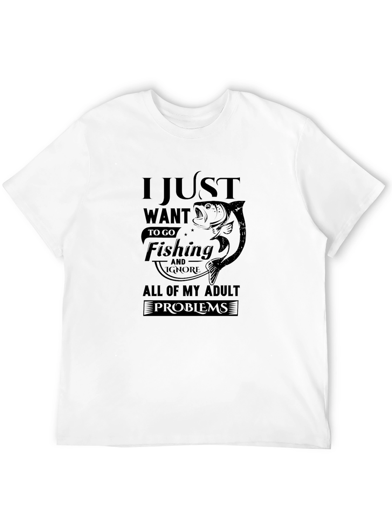 Fishing Lover T-Shirt - Adult Problems Funny Tee