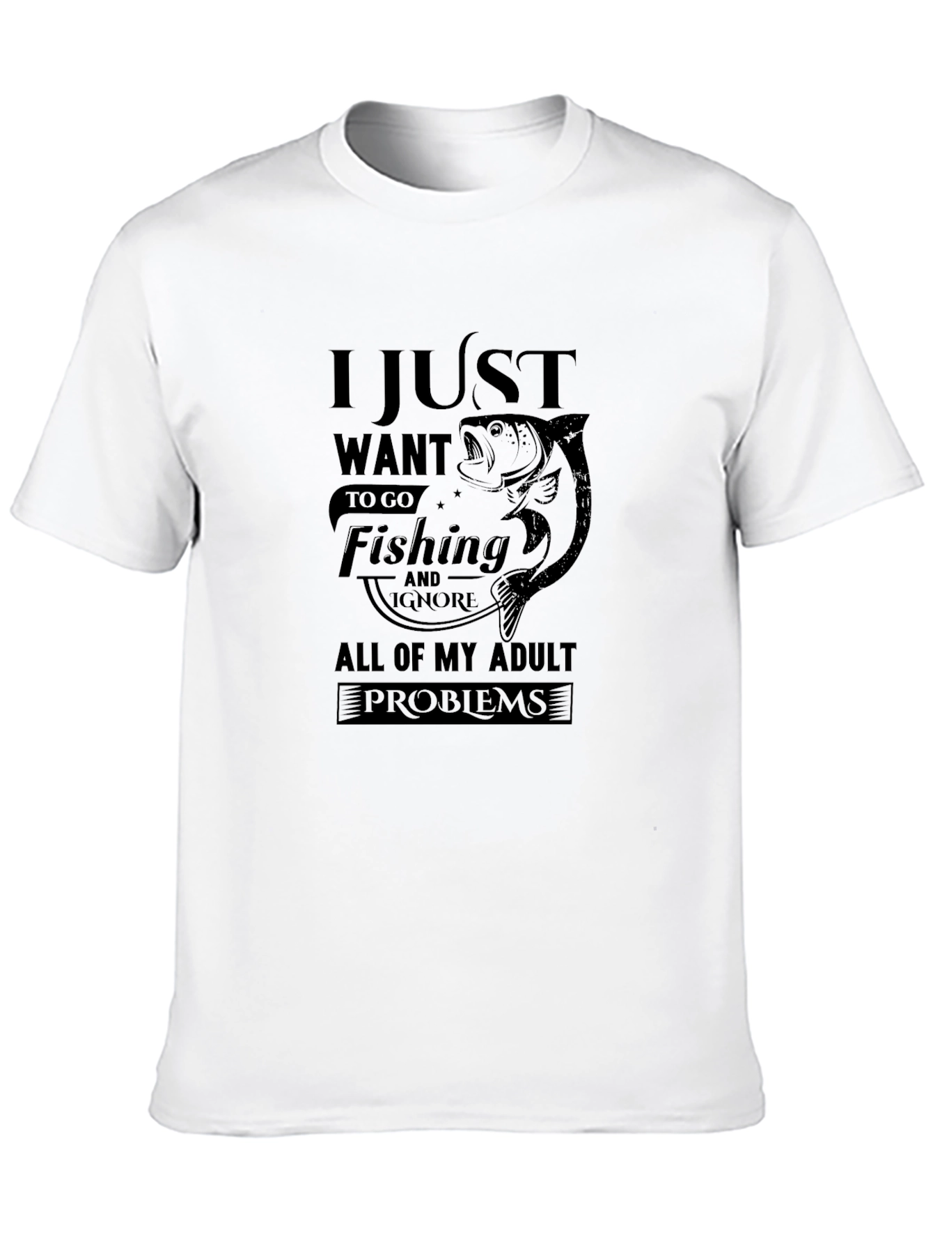 Fishing Lover T-Shirt - Adult Problems Funny Tee