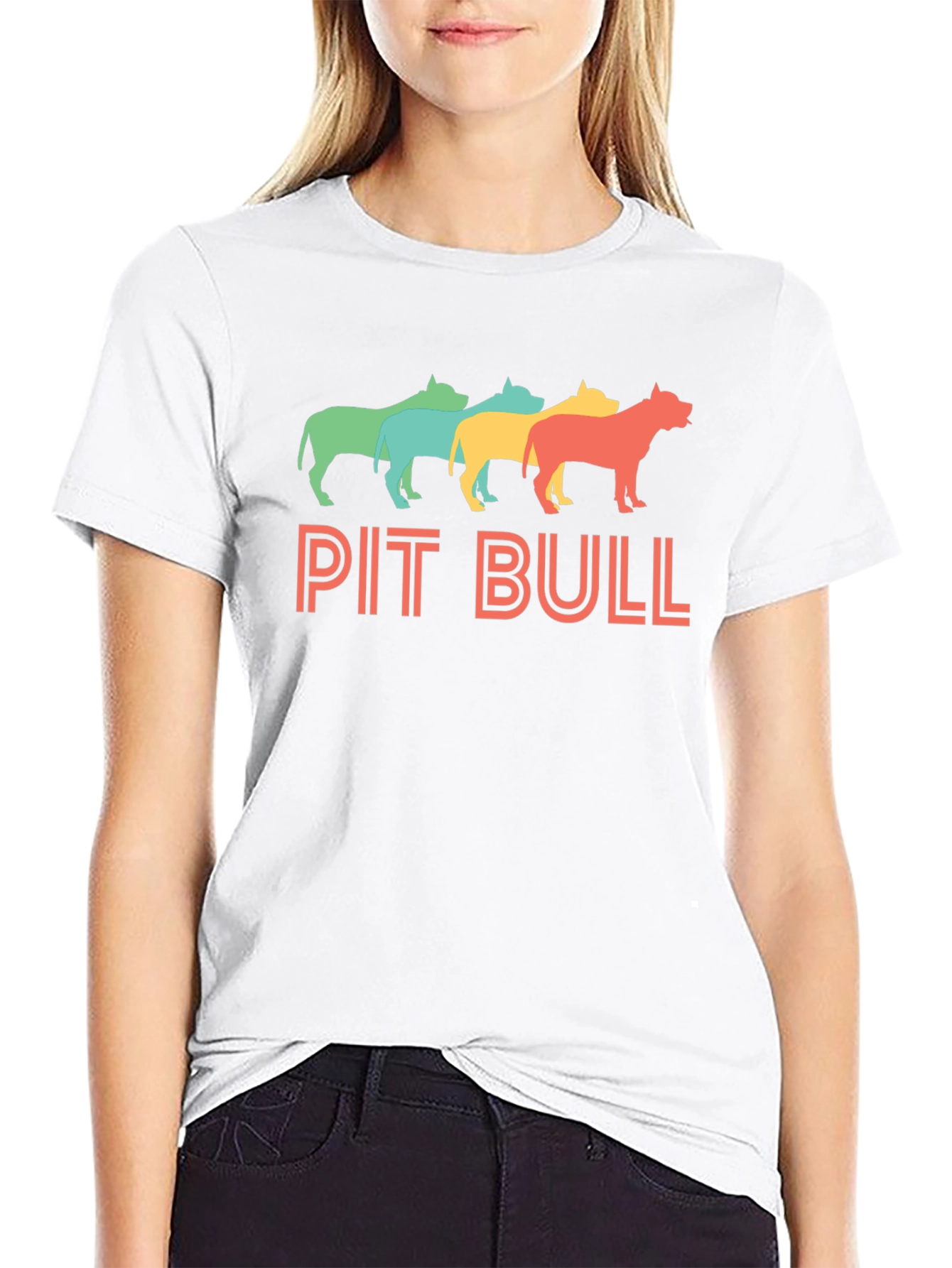 Retro Pit Bull Graphic Tee - Black Cotton T-Shirt