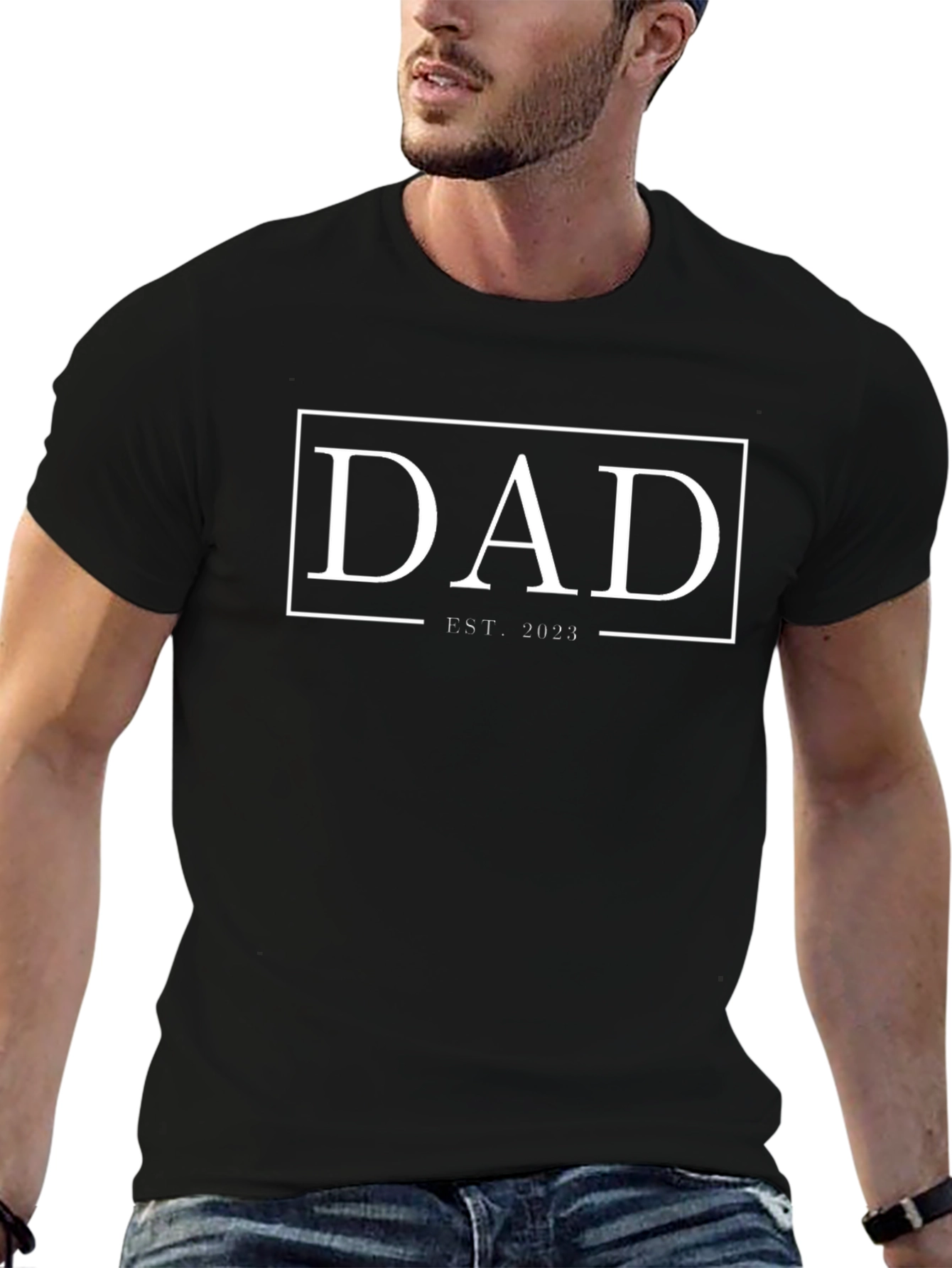 Dad Est. 2023 Black T-Shirt