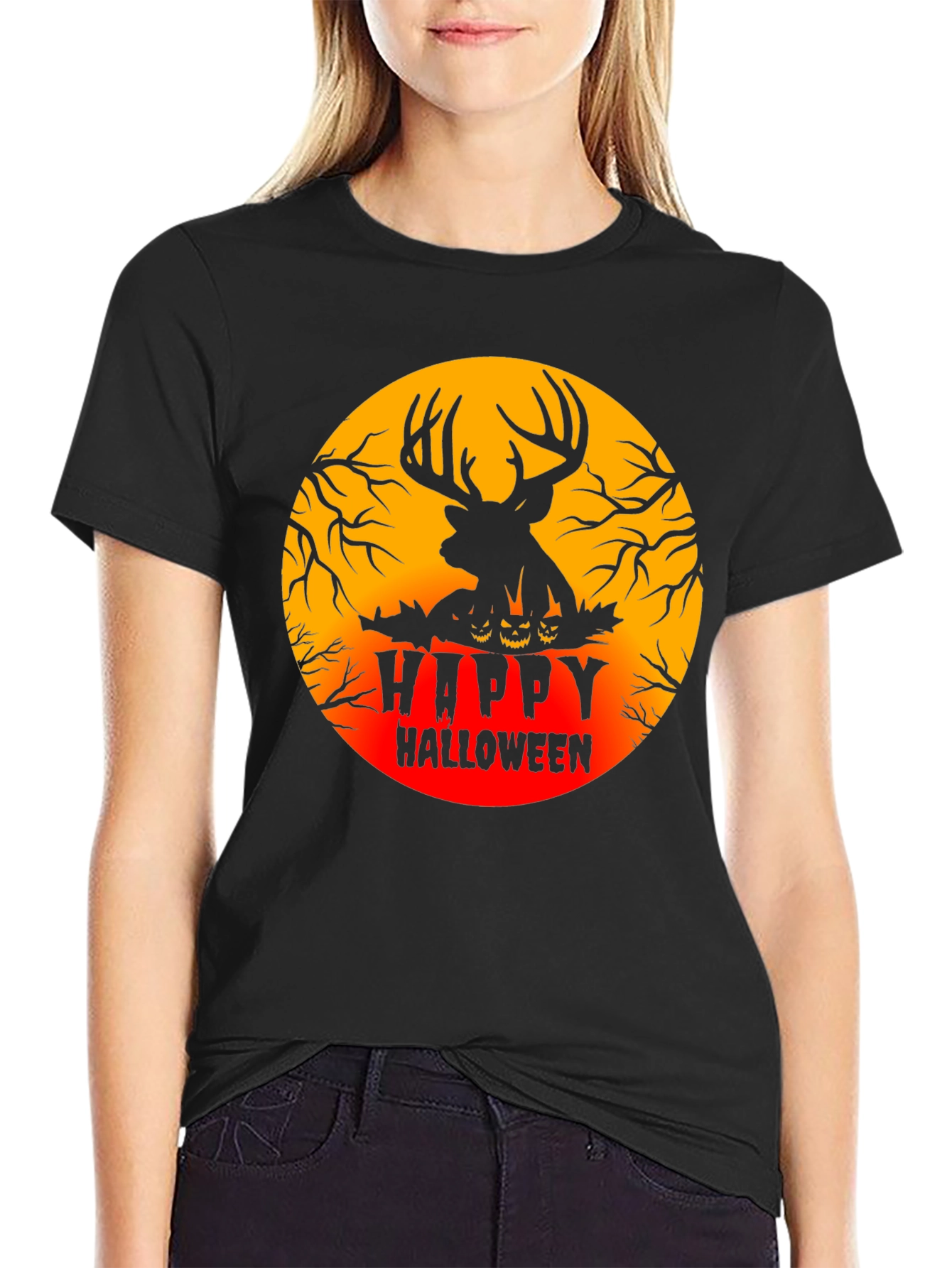 Halloween Deer Silhouette T-Shirt