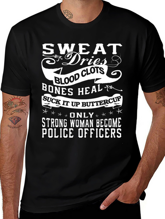Strong Woman Police Officer T-Shirt