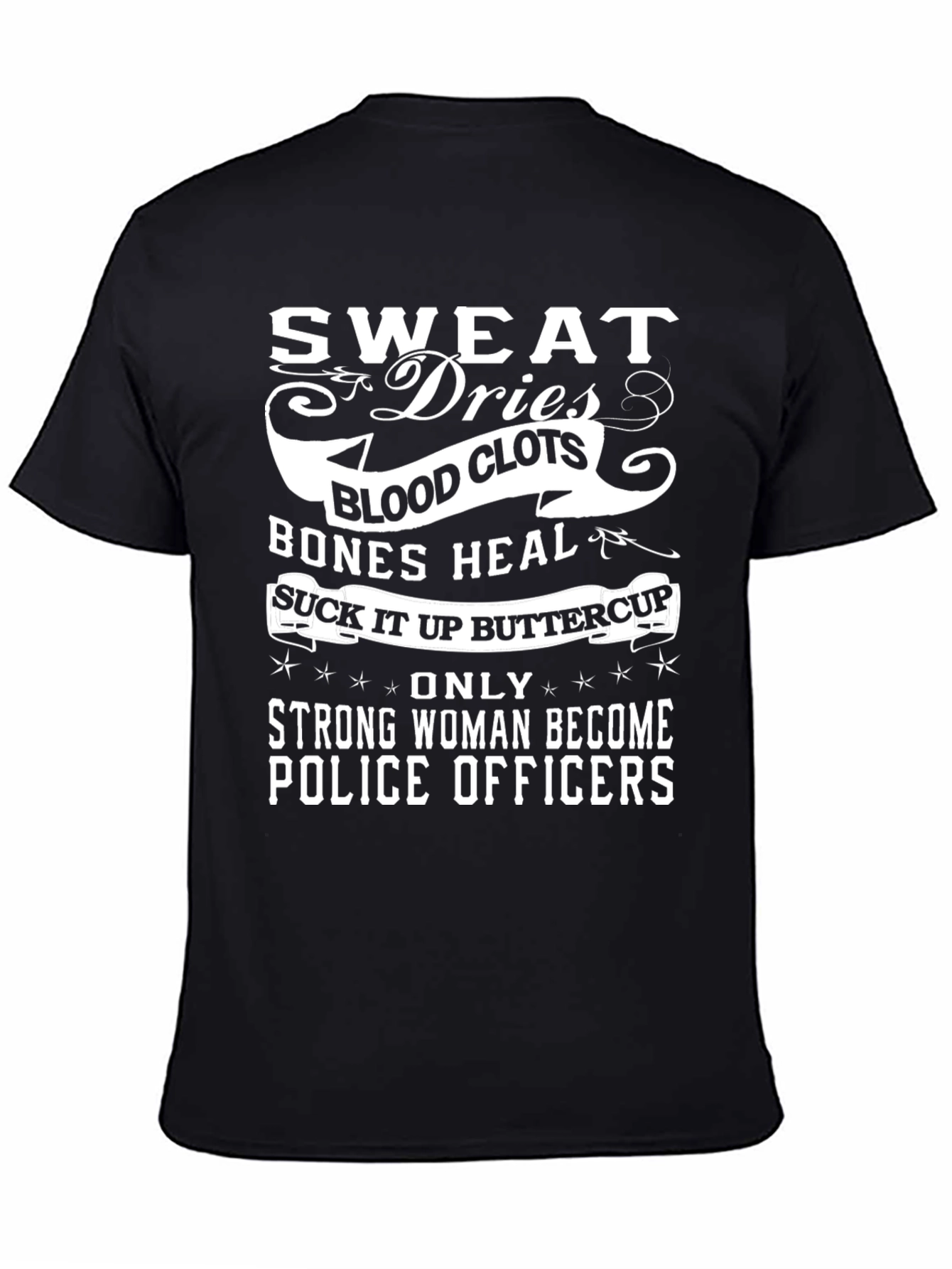 Strong Woman Police Officer T-Shirt