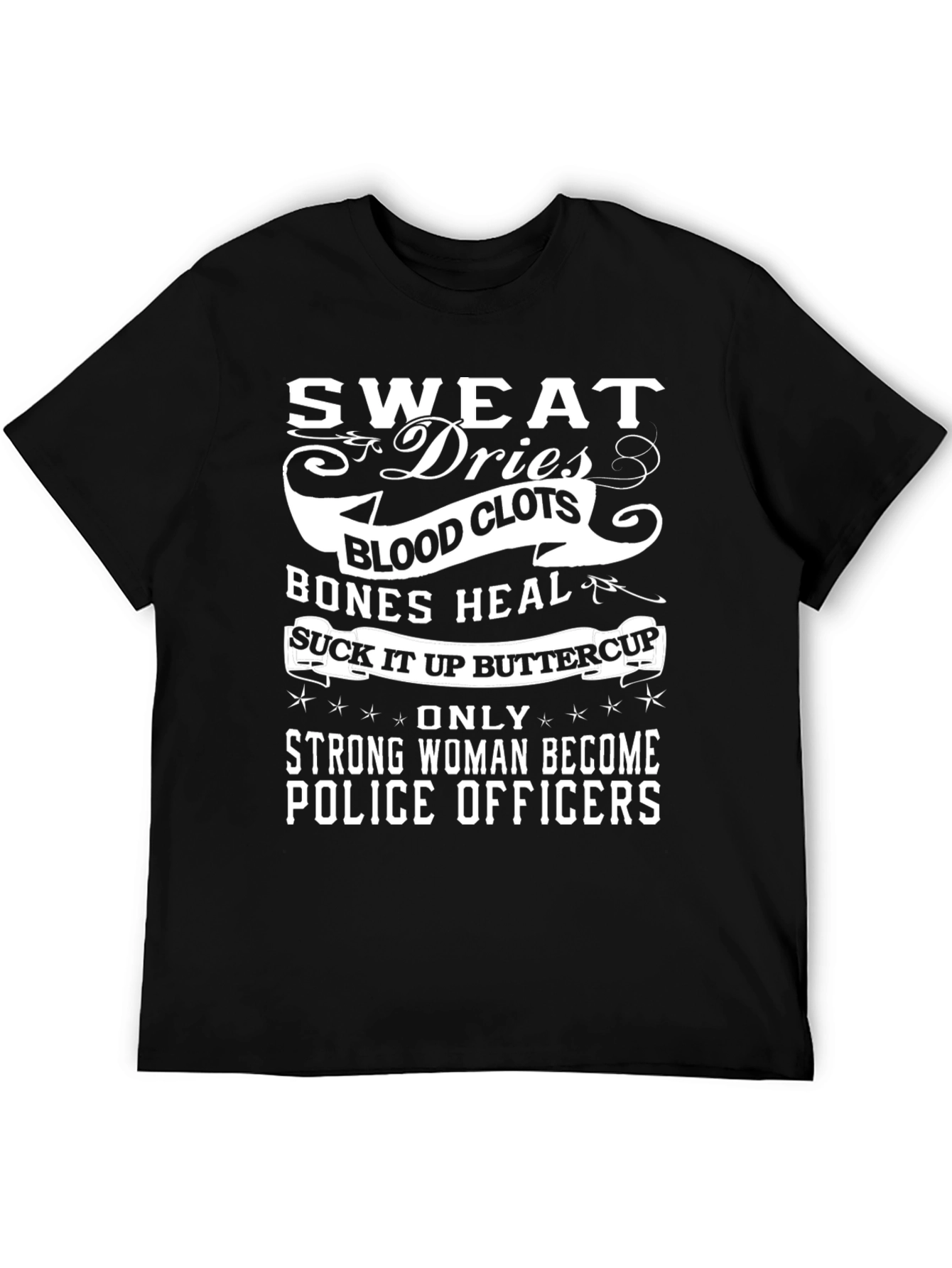 Strong Woman Police Officer T-Shirt