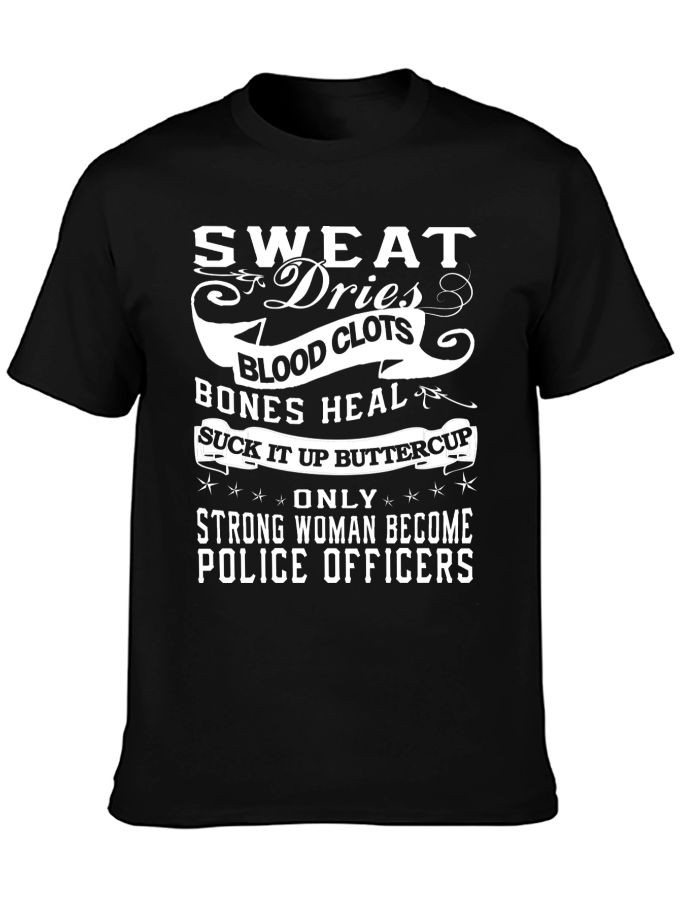 Strong Woman Police Officer T-Shirt