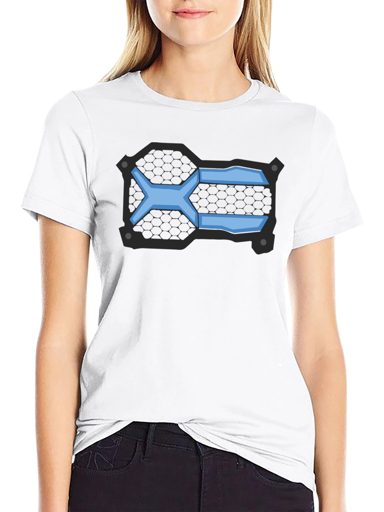 Geometric Blue Graphic T-Shirt